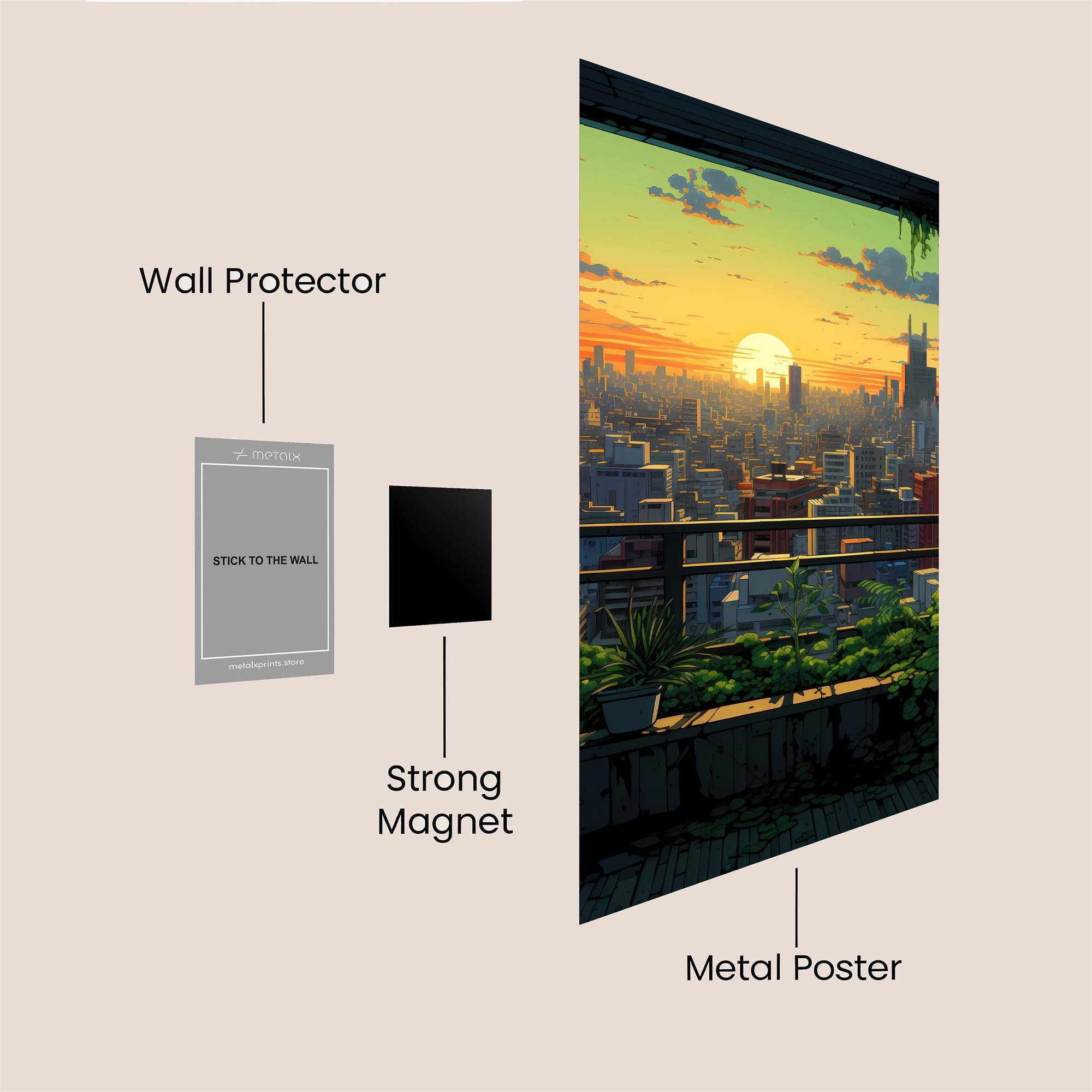 Sunset Serenity Safe Wall Magnetic / M