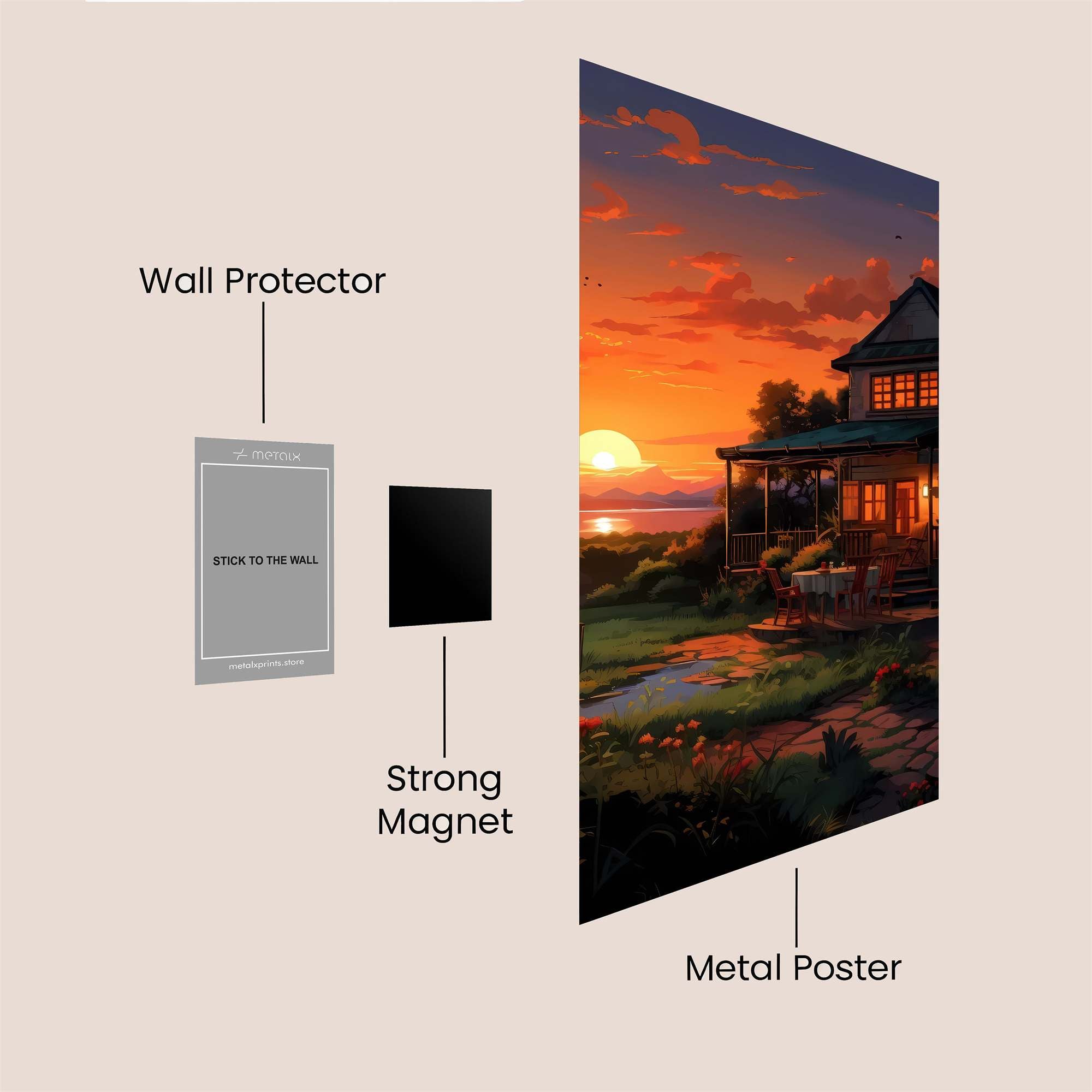 Sunset Serenity Safe Wall Magnetic / M