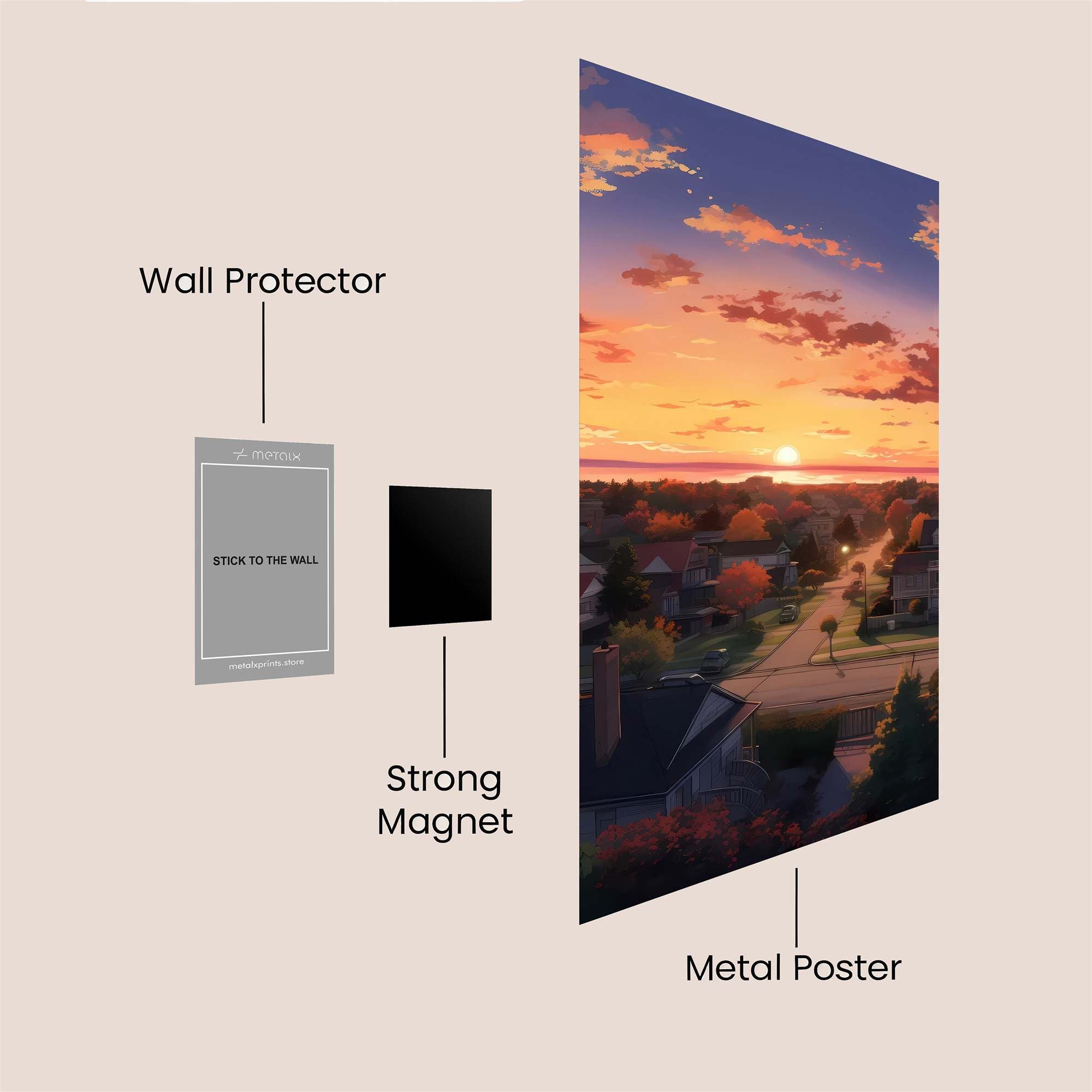 Sunset Serenity Safe Wall Magnetic / M