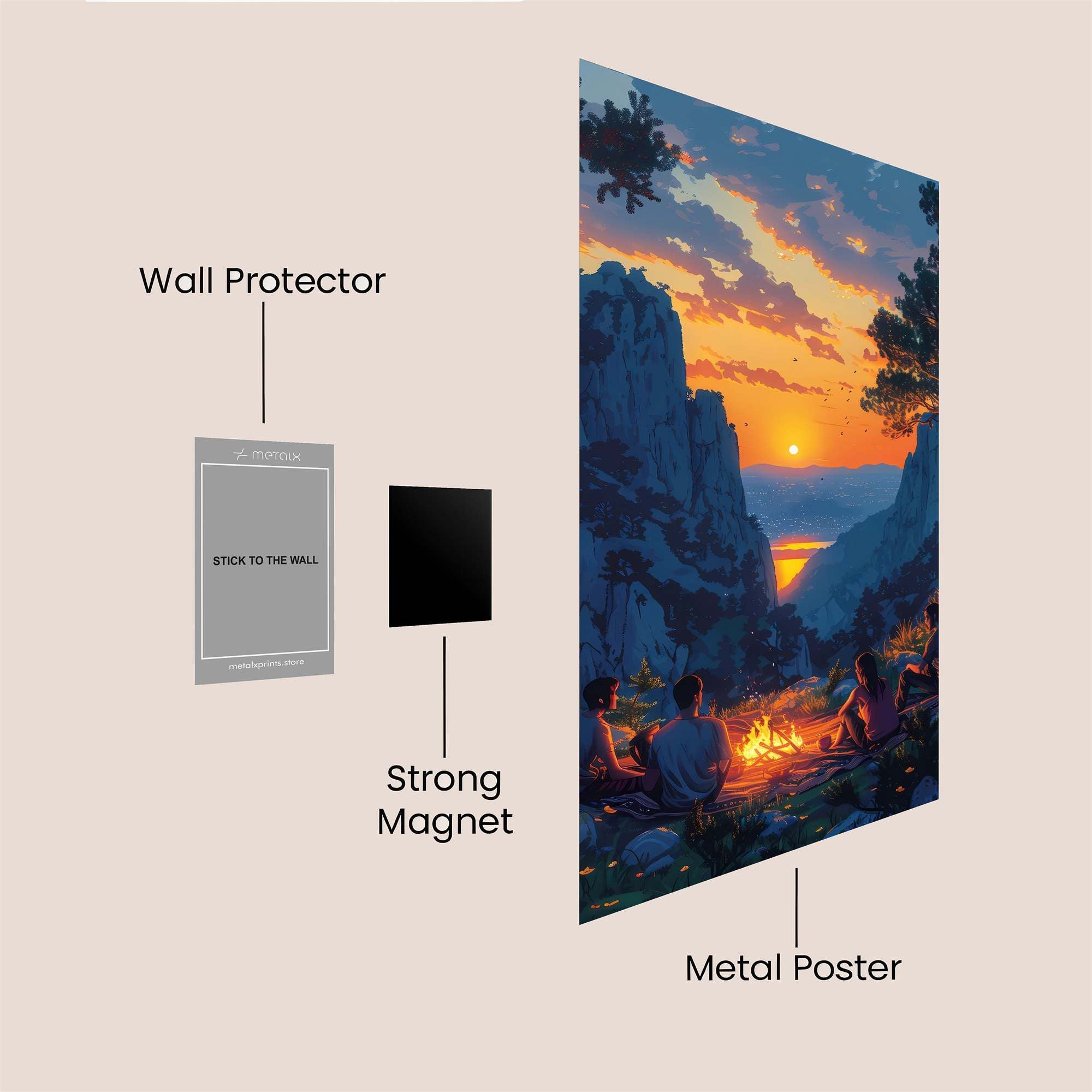 Sunset Serenity Safe Wall Magnetic / M