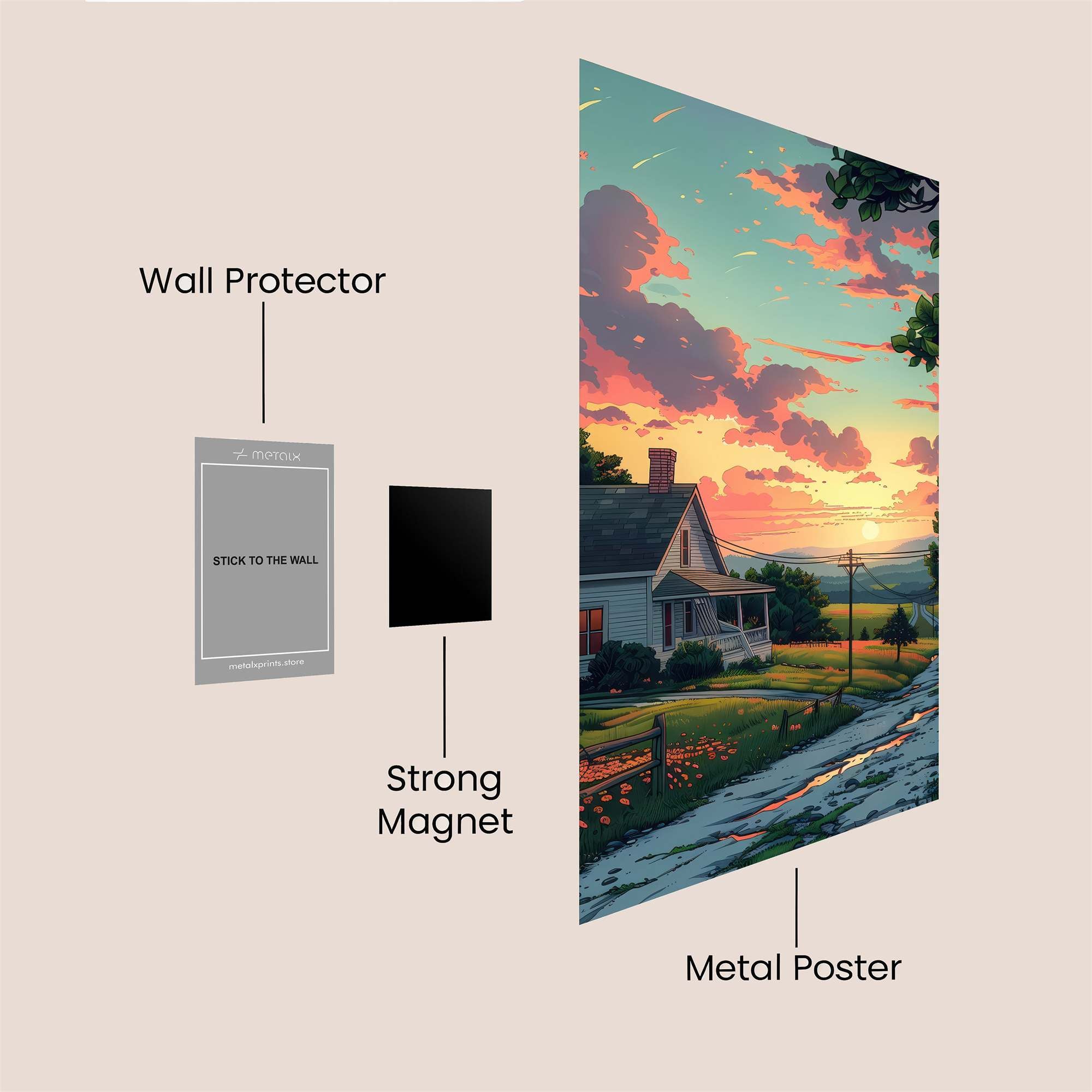 Sunset Serenity Safe Wall Magnetic / M