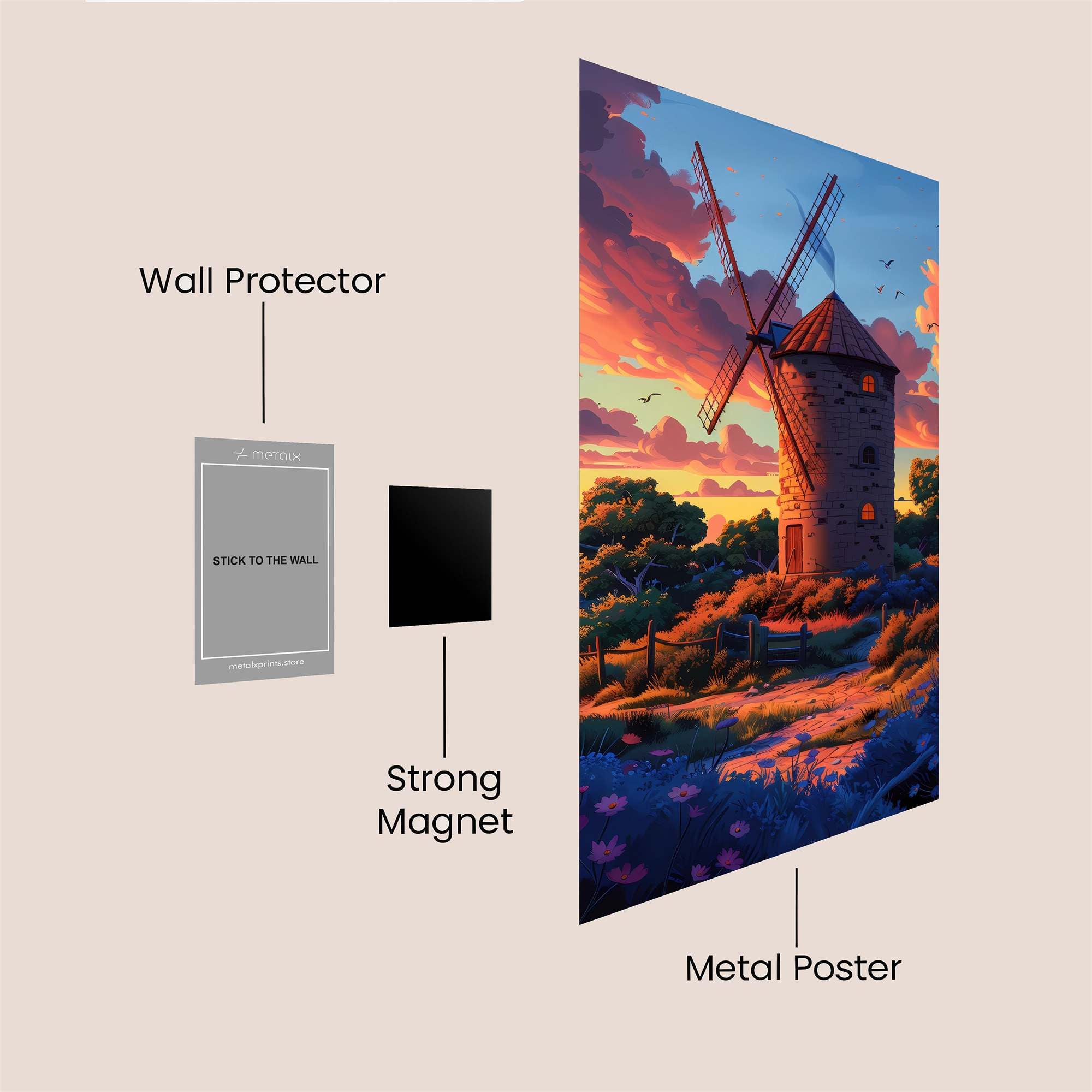 Sunset Serenity Safe Wall Magnetic / M