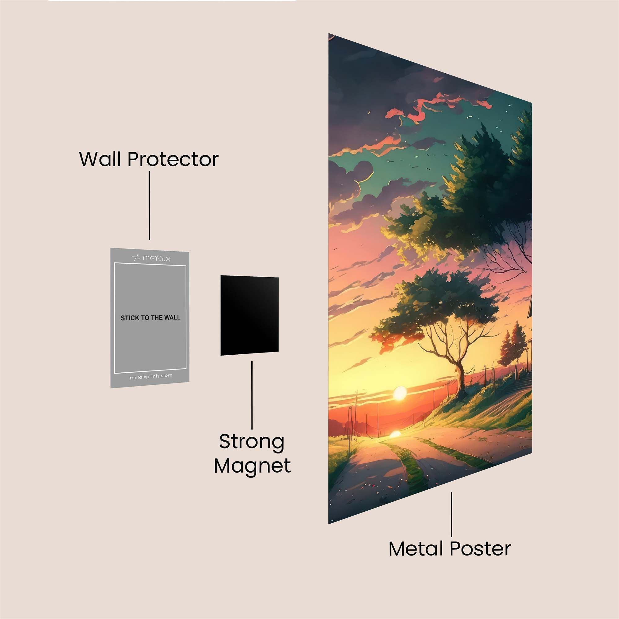 Sunset Serenity Safe Wall Magnetic / M