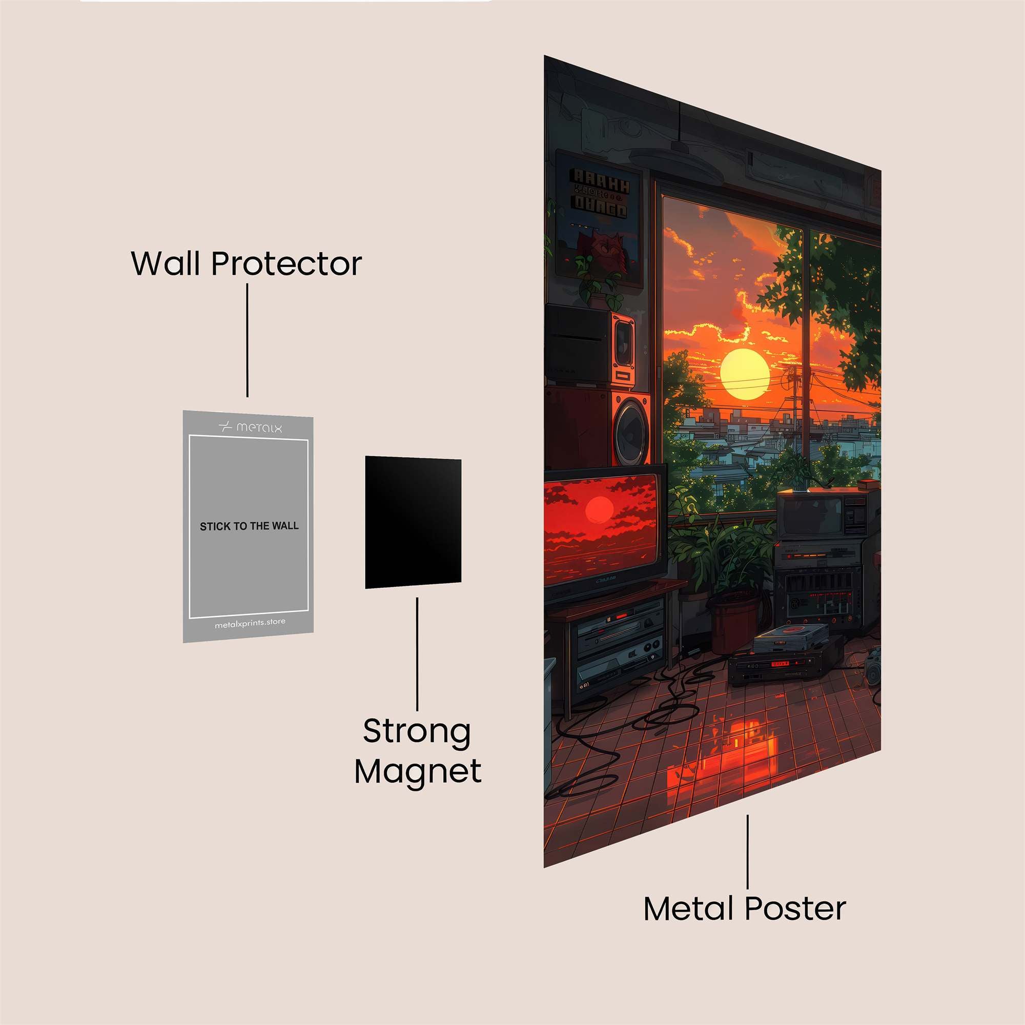 Sunset Serenity Safe Wall Magnetic / M