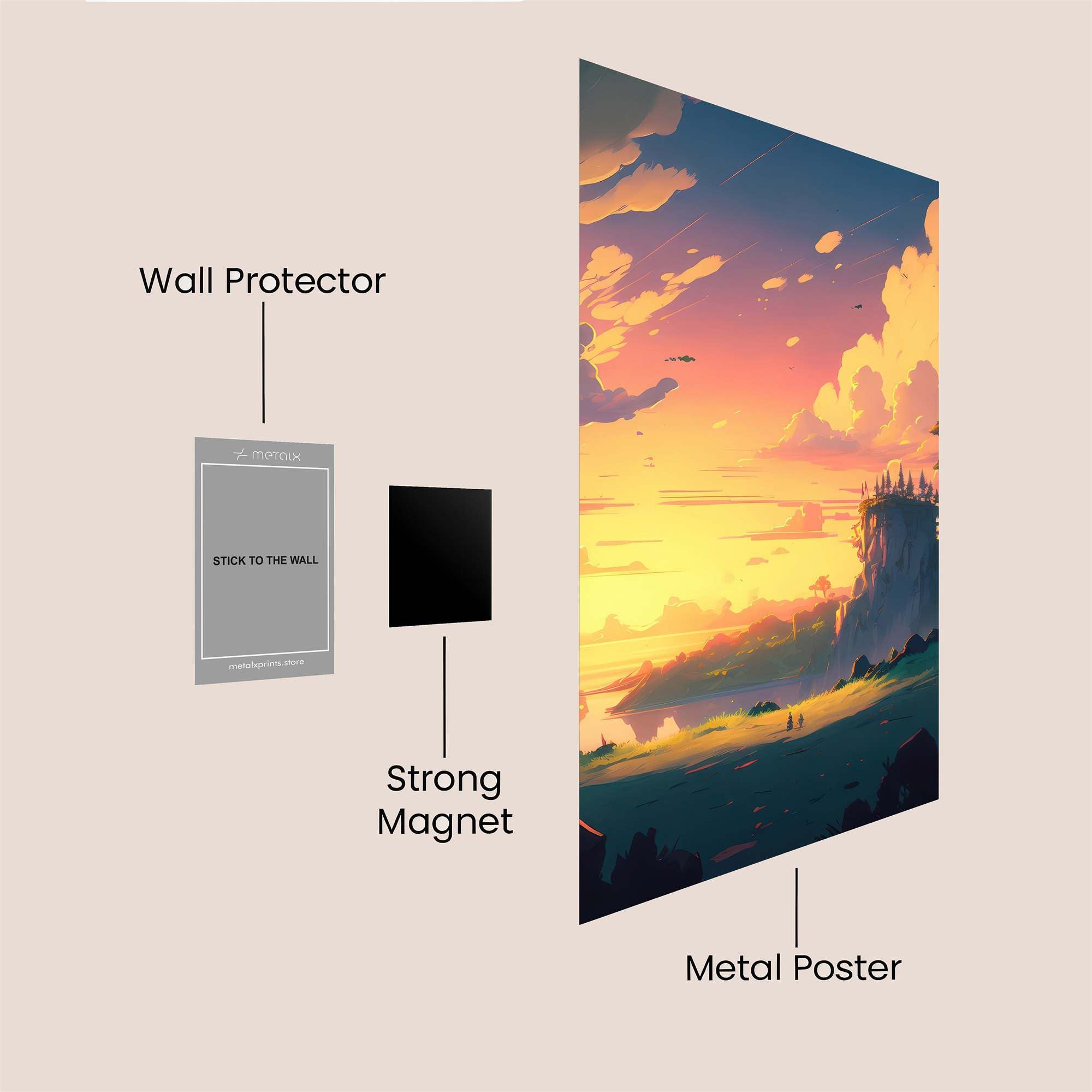 Sunset Serenity Safe Wall Magnetic / M