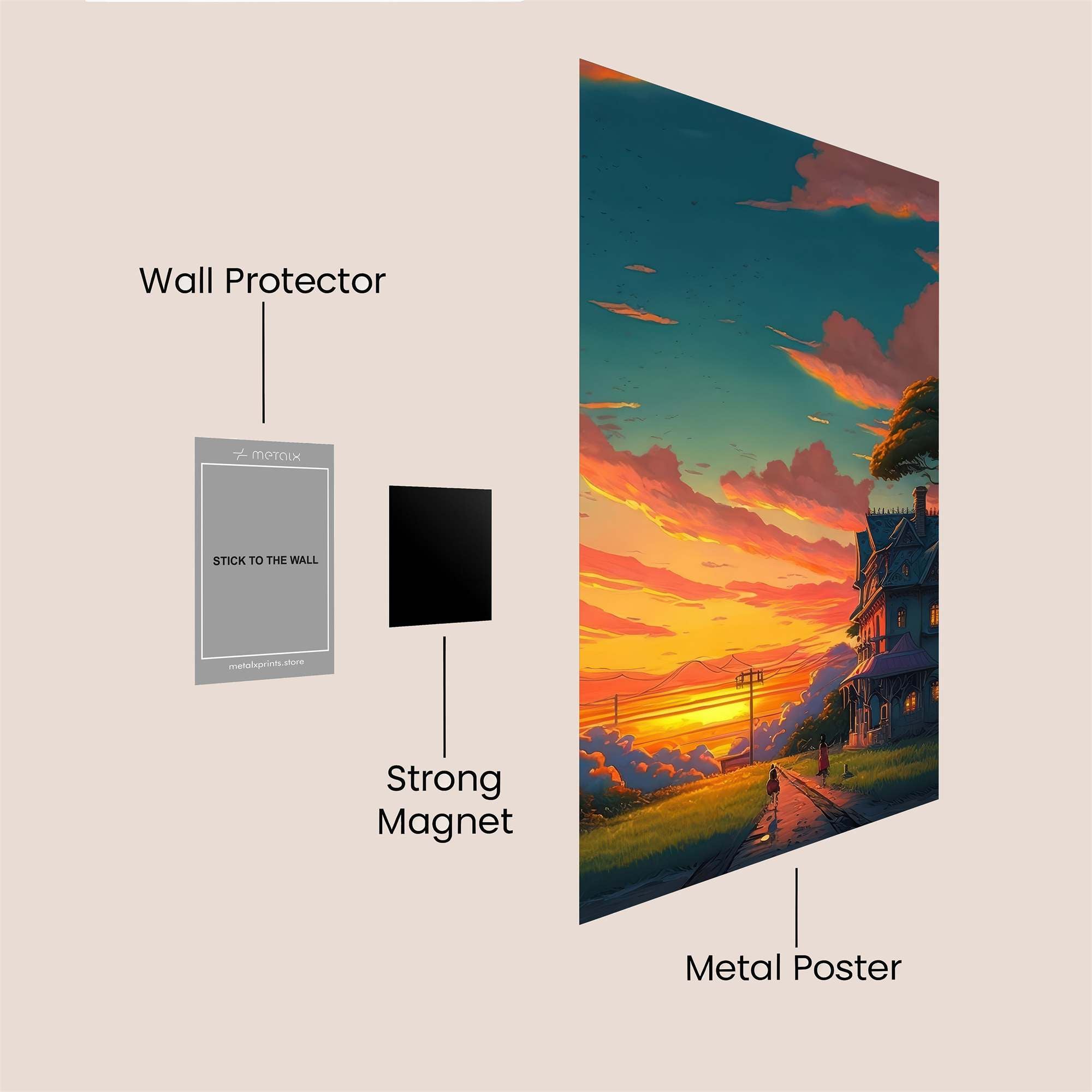 Sunset Serenity Safe Wall Magnetic / M