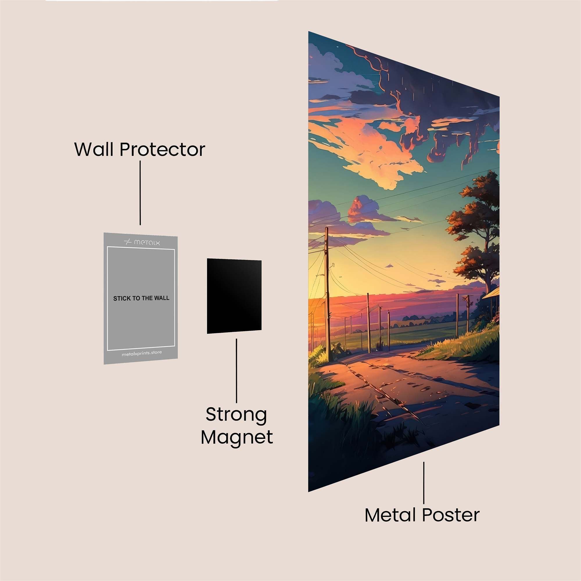 Sunset Serenity Safe Wall Magnetic / M