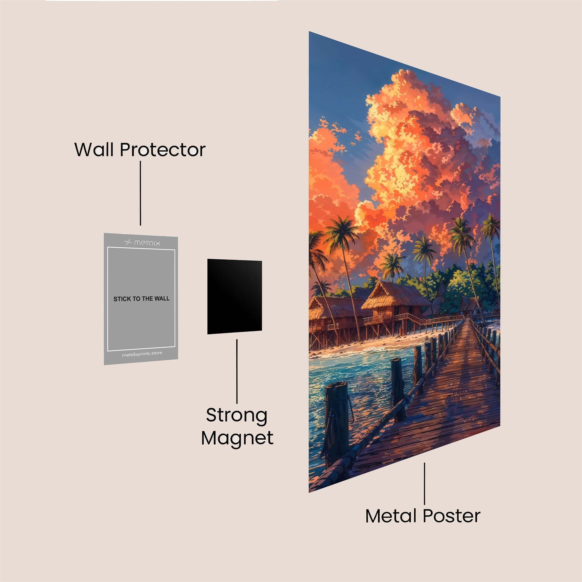 Sunset Serenity Safe Wall Magnetic / M