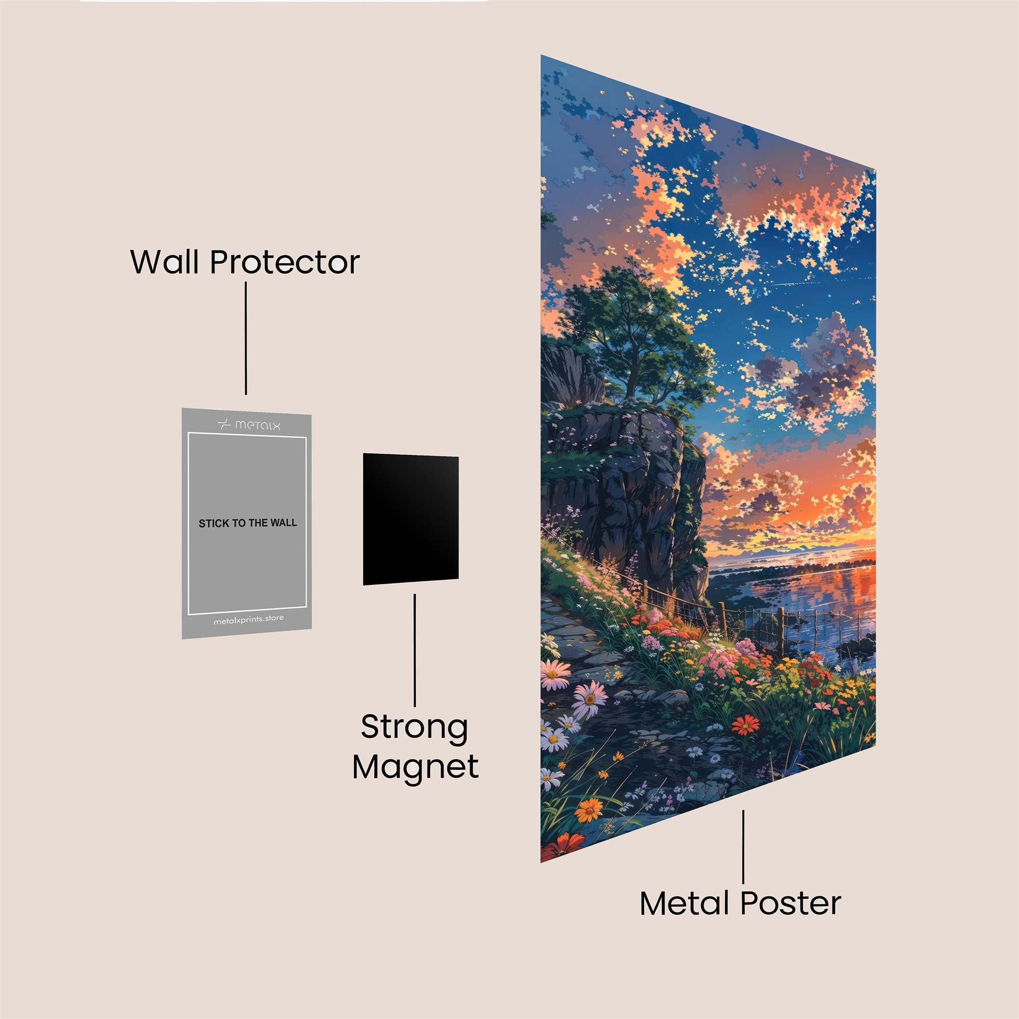 Sunset Serenity Safe Wall Magnetic / M