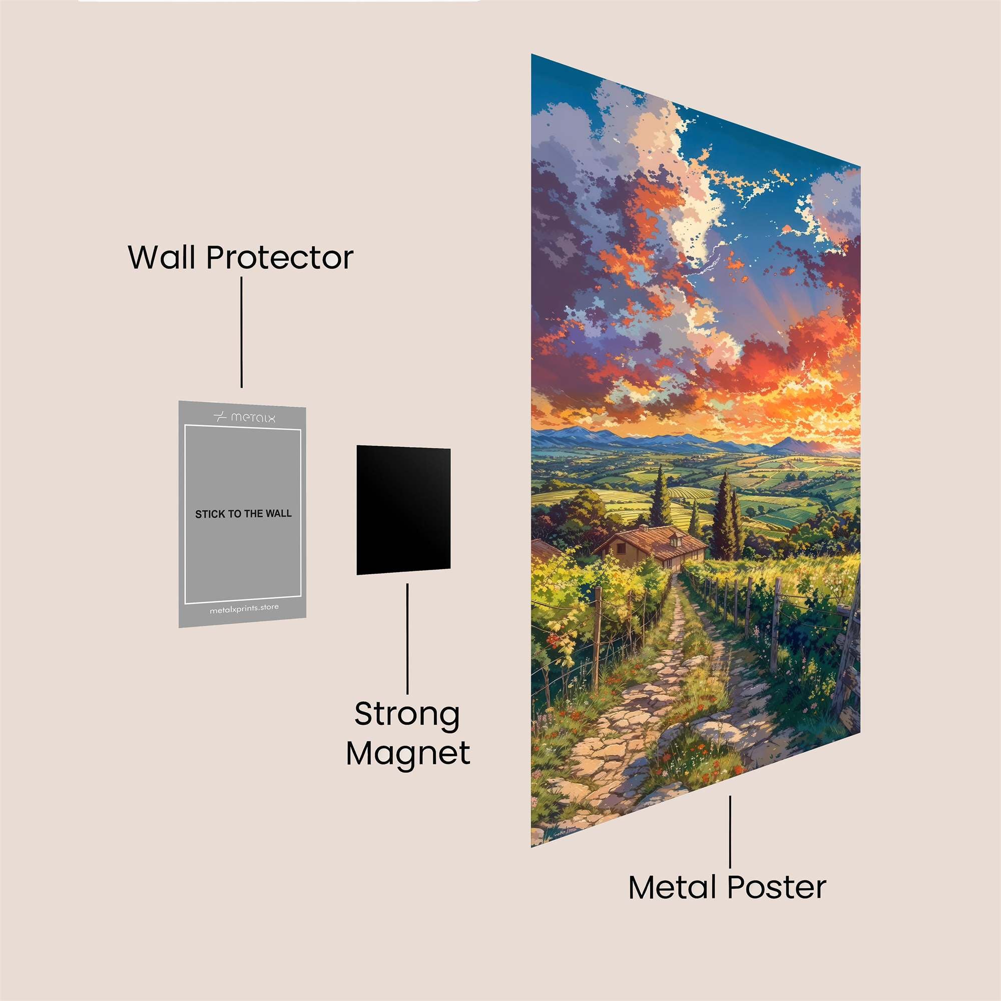 Sunset Serenity Safe Wall Magnetic / M