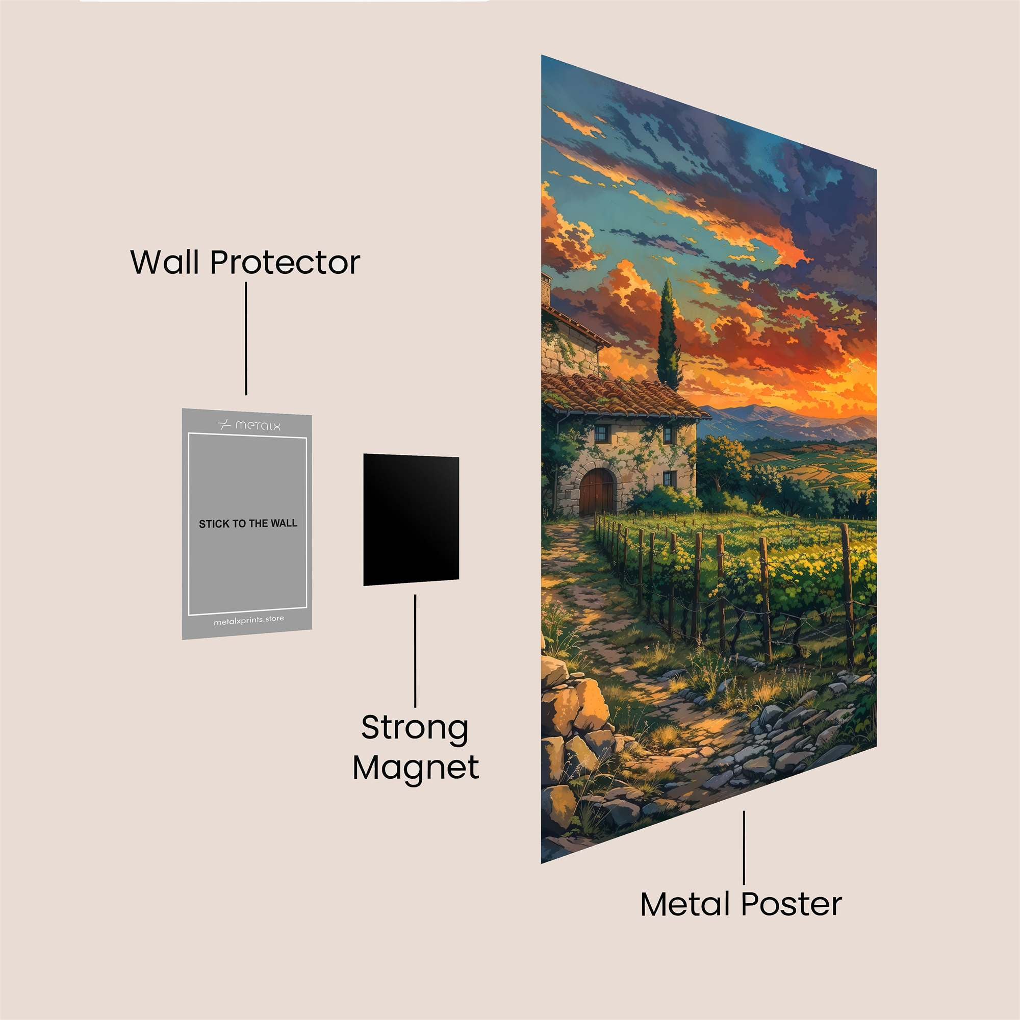 Sunset Serenity Safe Wall Magnetic / M