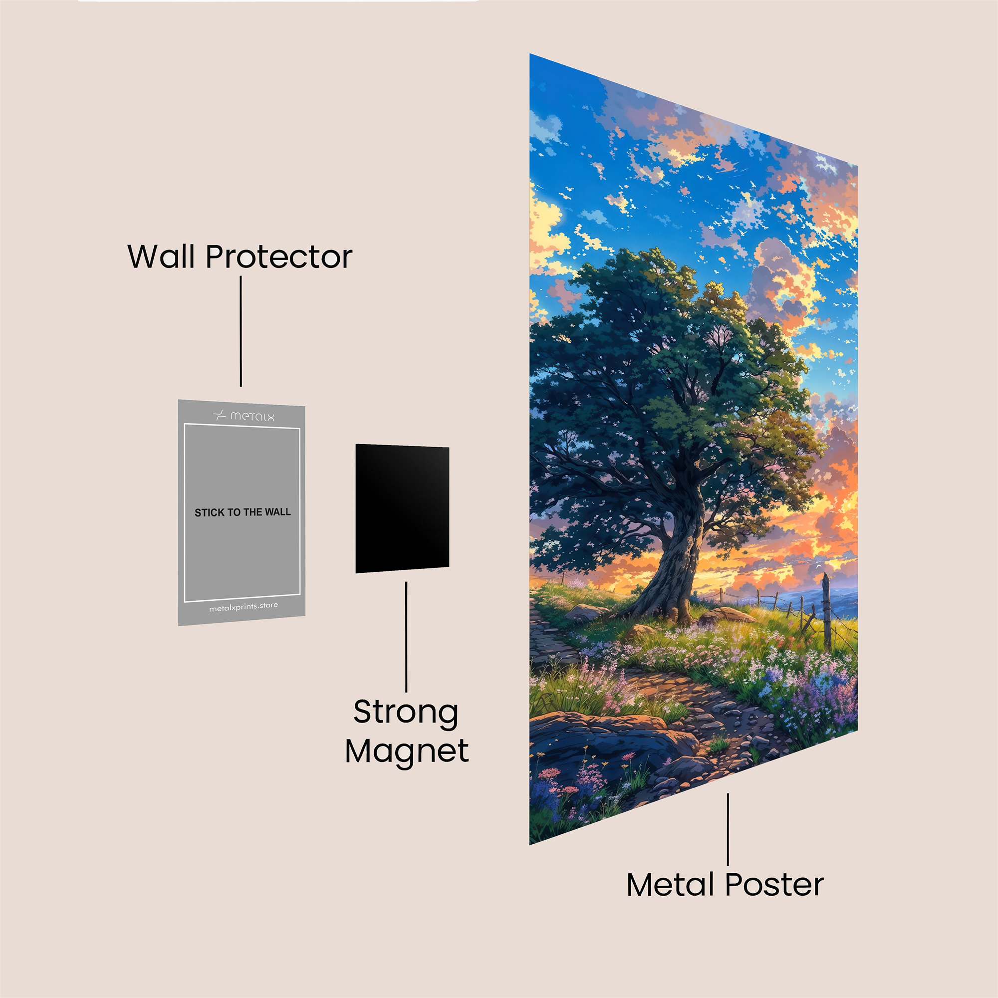 Sunset Serenity Safe Wall Magnetic / M