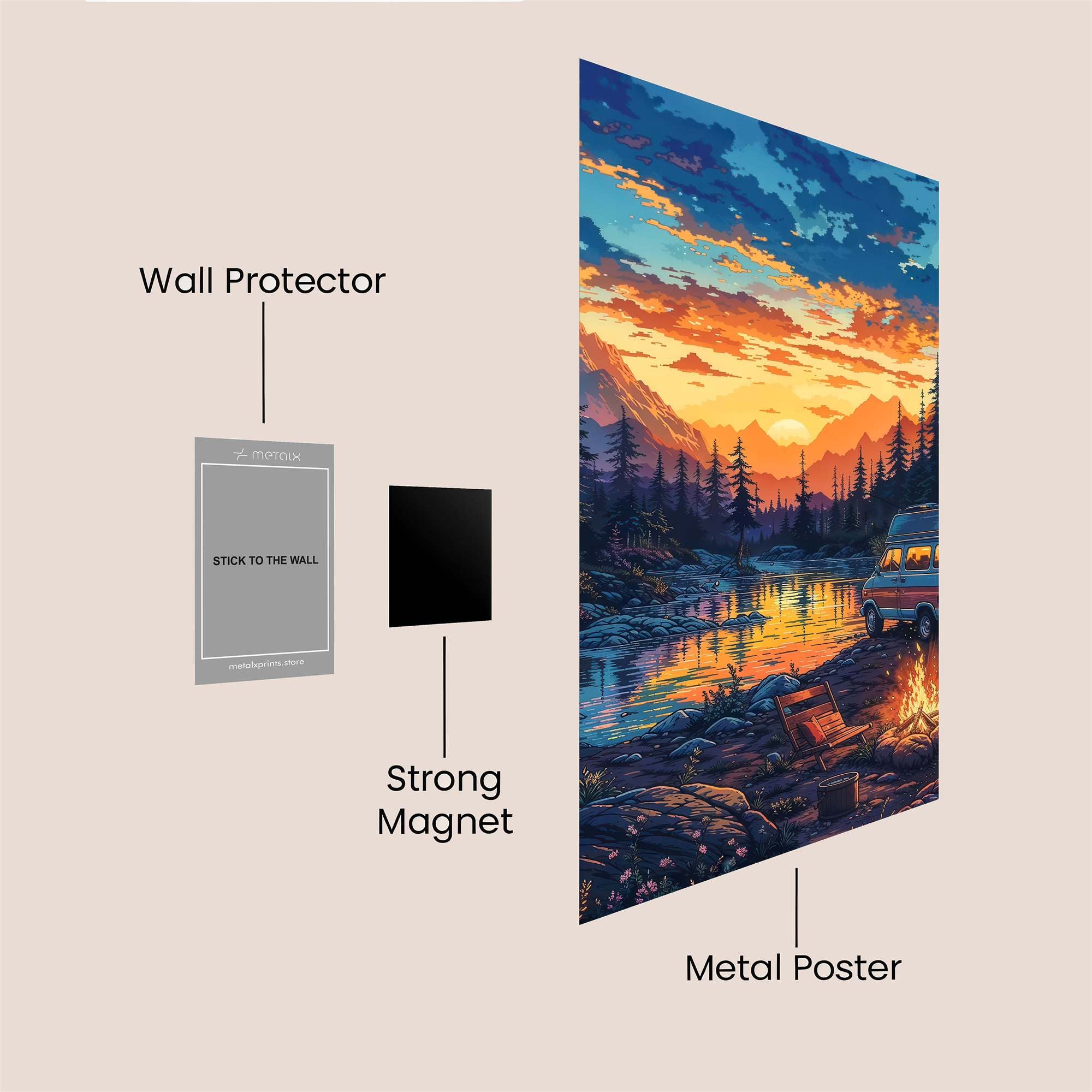 Sunset Serenity Safe Wall Magnetic / M