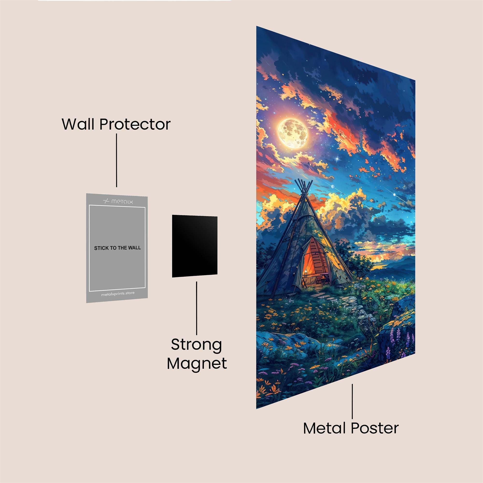 Moonlit Tranquility Safe Wall Magnetic / M