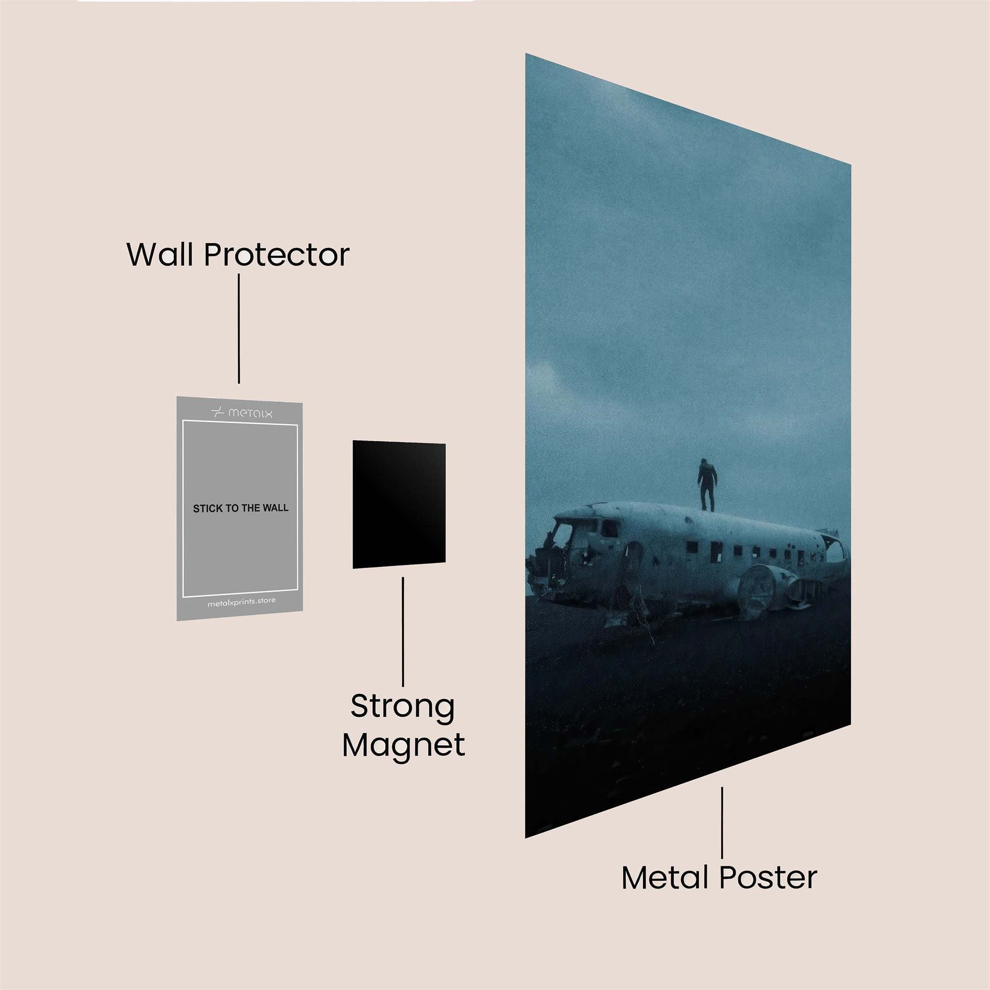Plane Solitude Safe Wall Magnetic / M