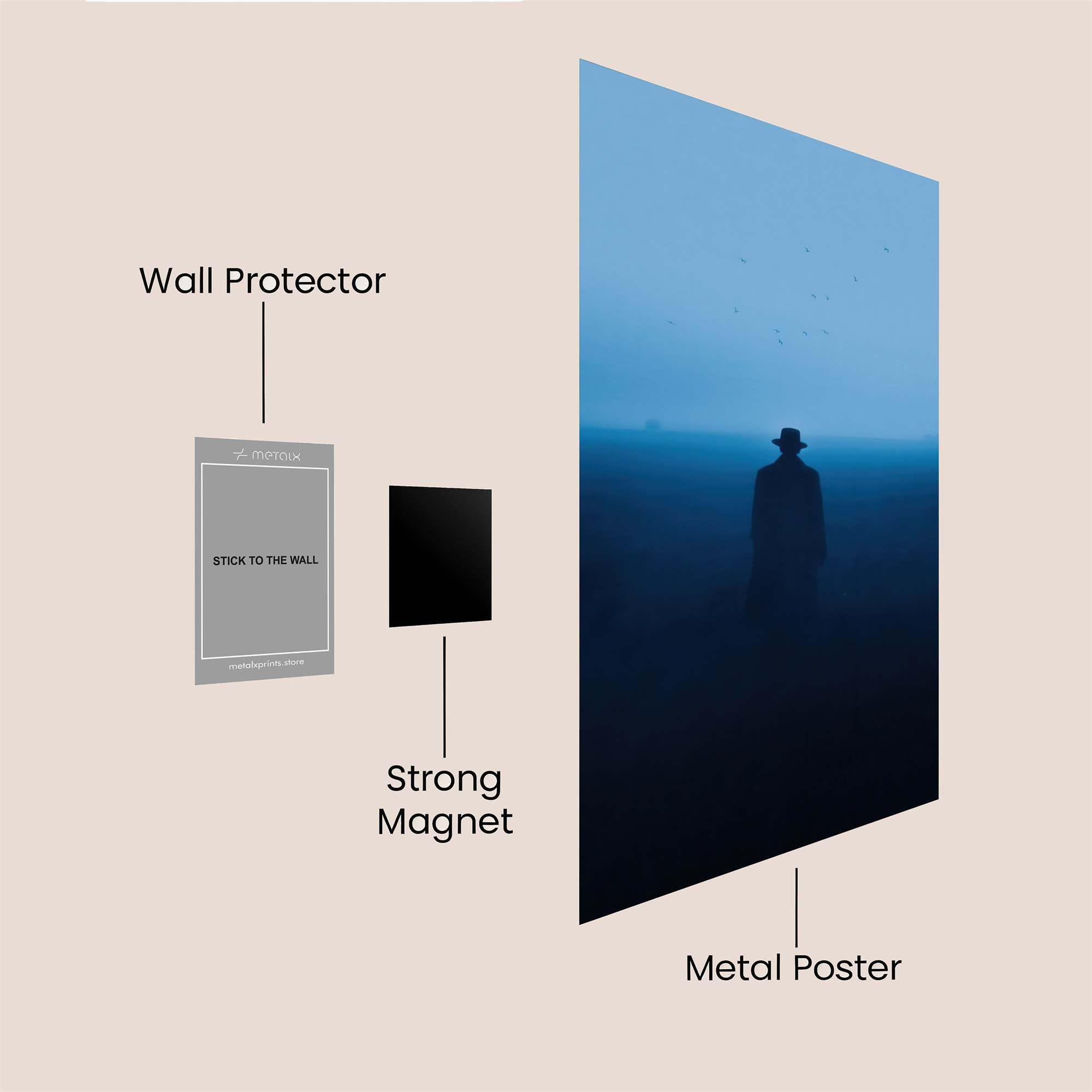 Silhouette Solitude Safe Wall Magnetic / M