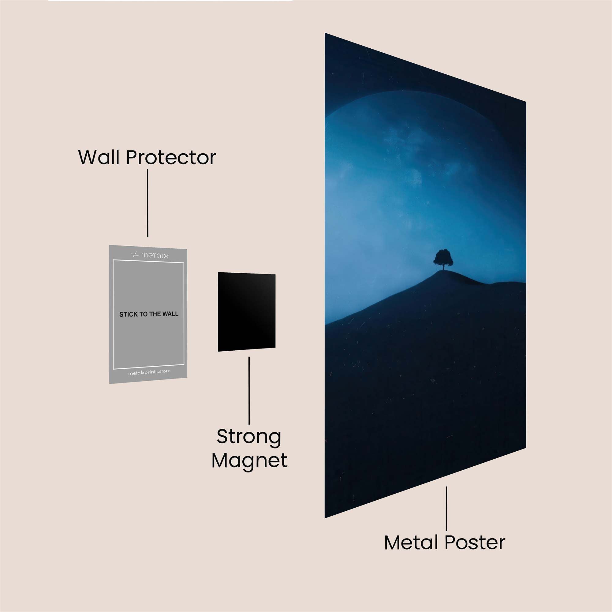 Moonlit Solitude Safe Wall Magnetic / M