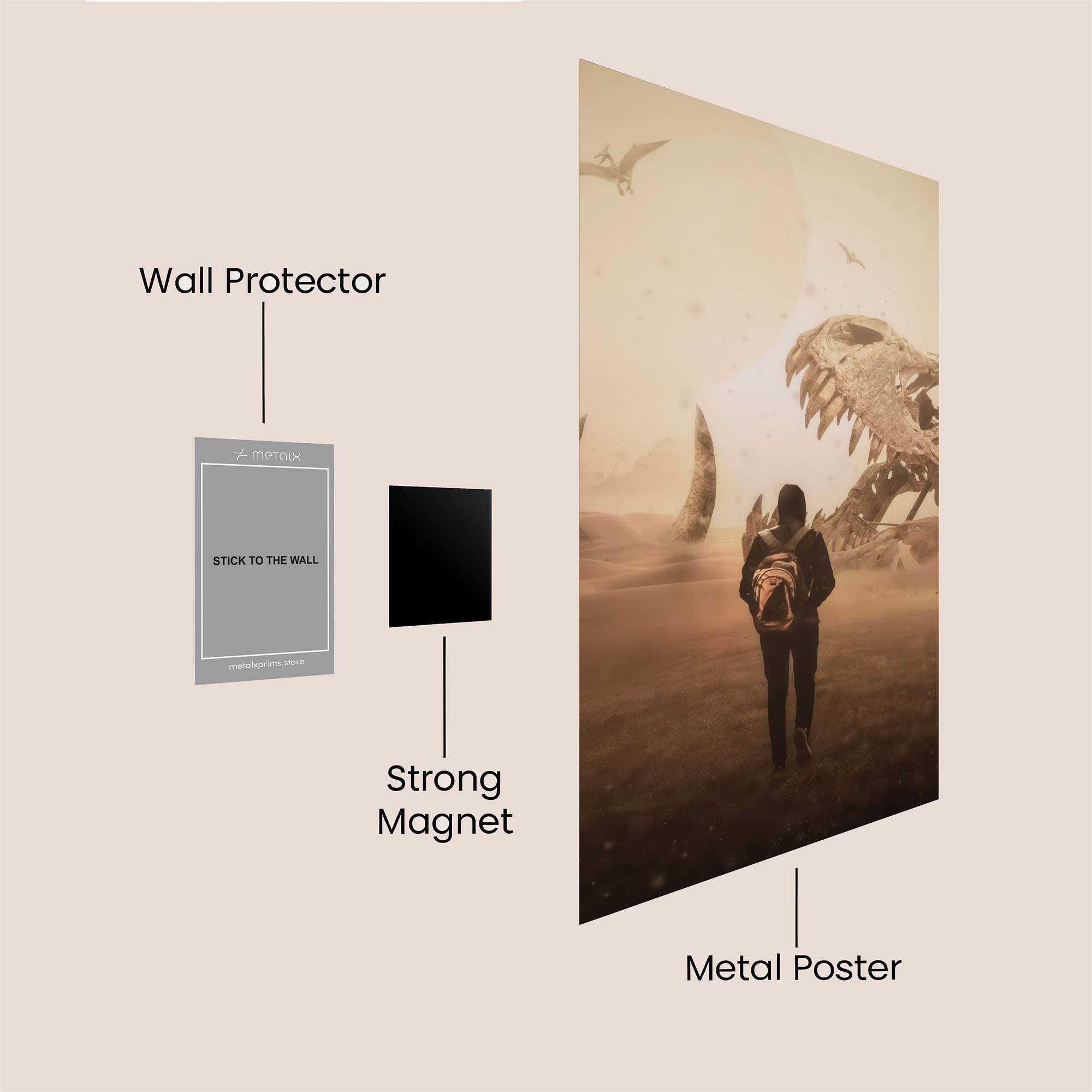 Dino Dreamscape Safe Wall Magnetic / M