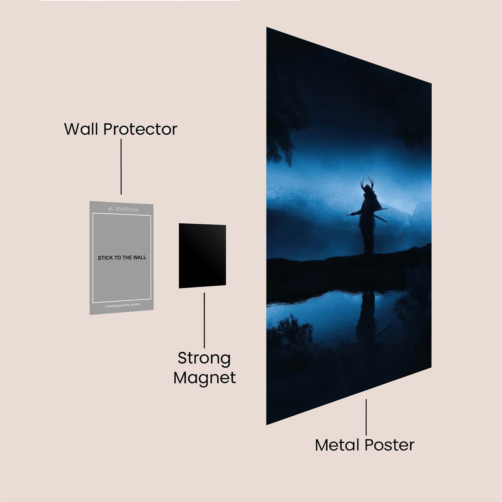 Samurai Solitude Safe Wall Magnetic / M