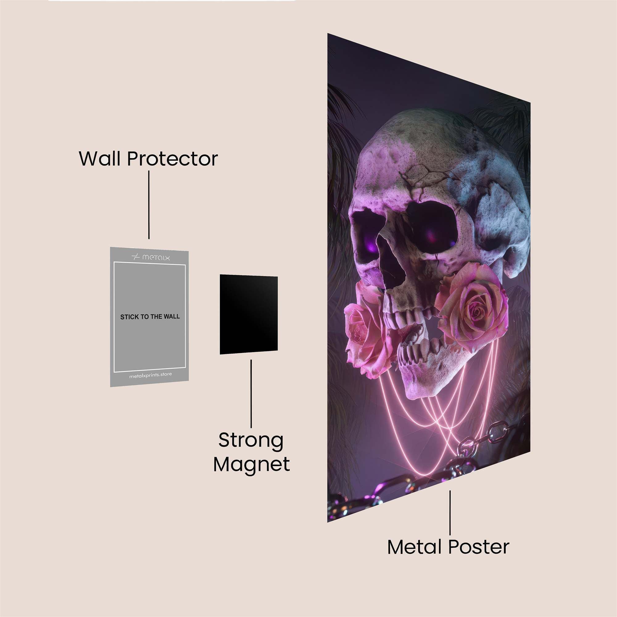 Skull Serenity Safe Wall Magnetic / M