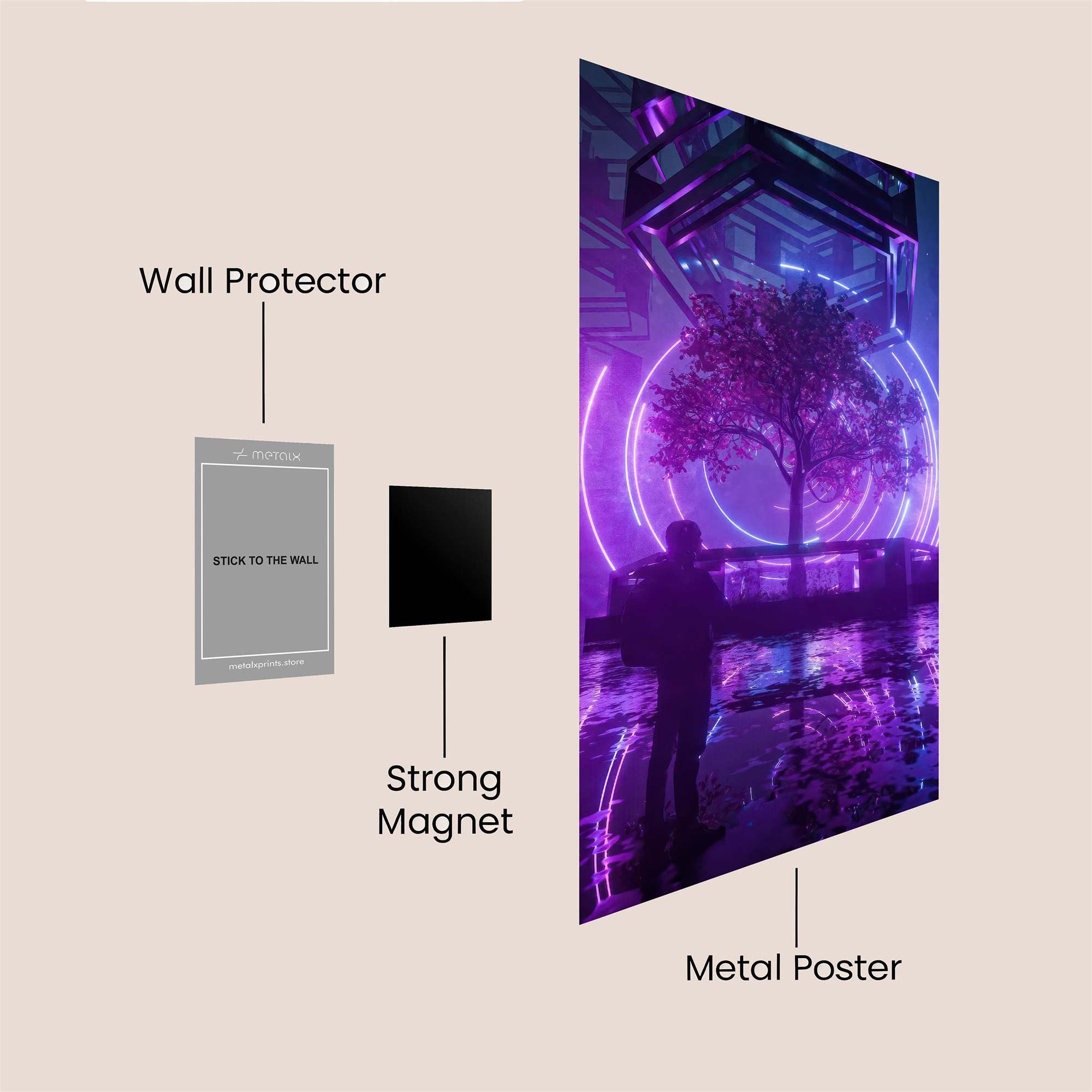 Neon Serenity Safe Wall Magnetic / M