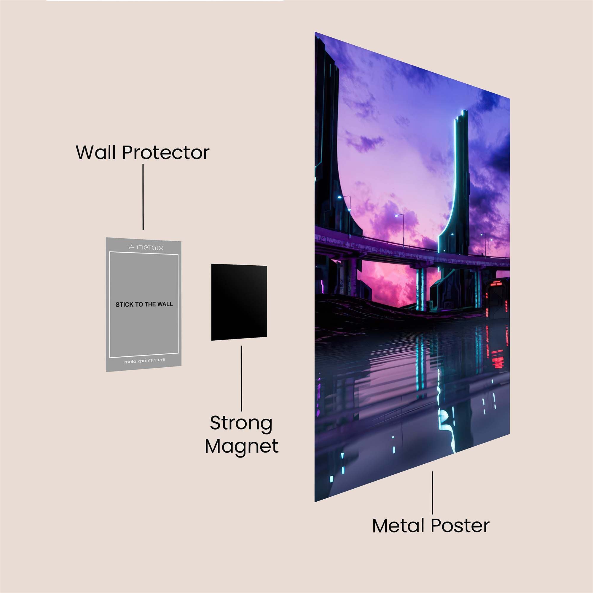 Neon Serenity Safe Wall Magnetic / M