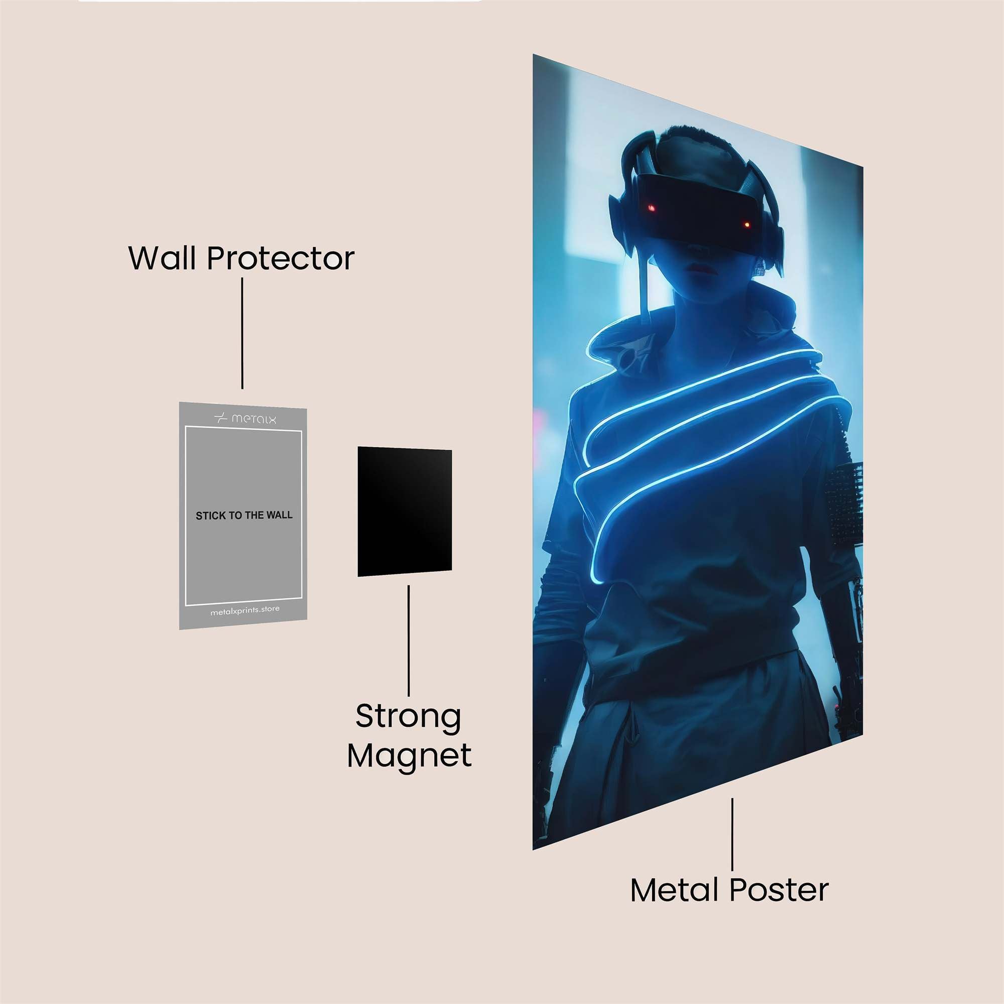 Cyberpunk Glow Safe Wall Magnetic / M