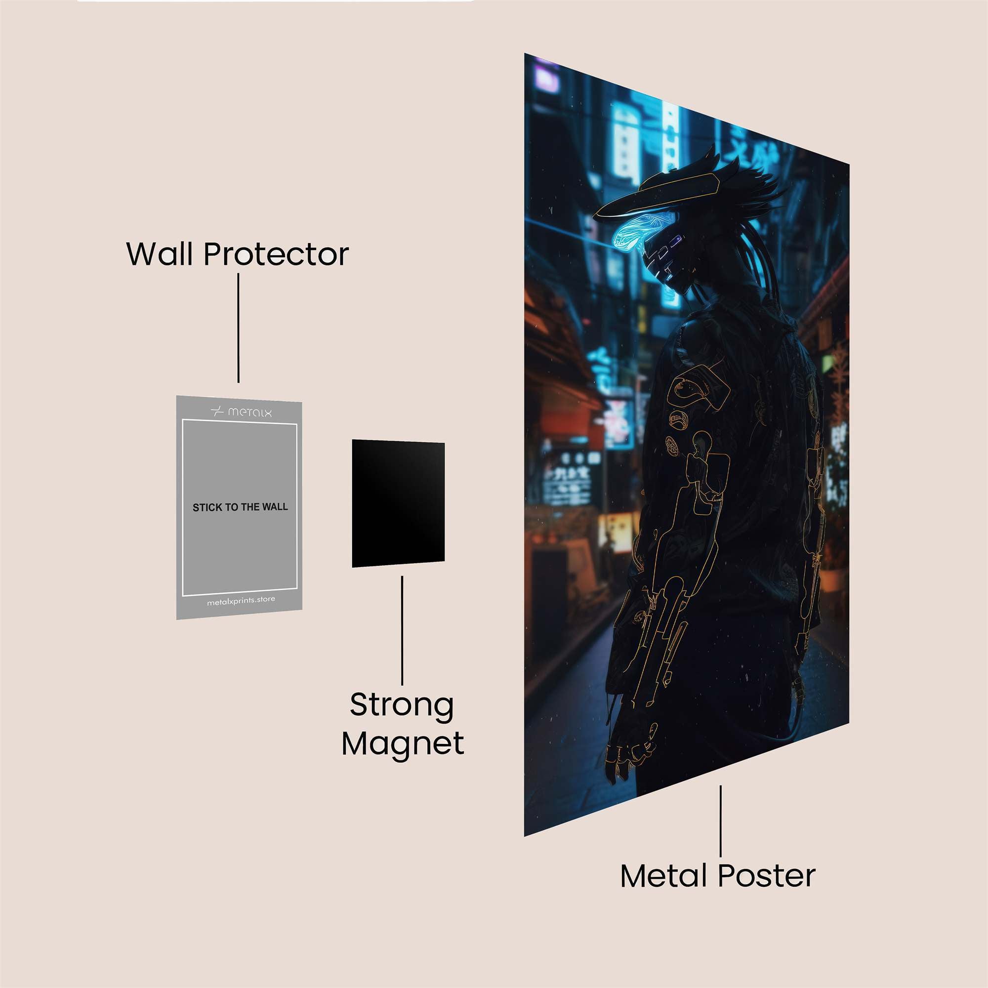 Neon Samurai Safe Wall Magnetic / M