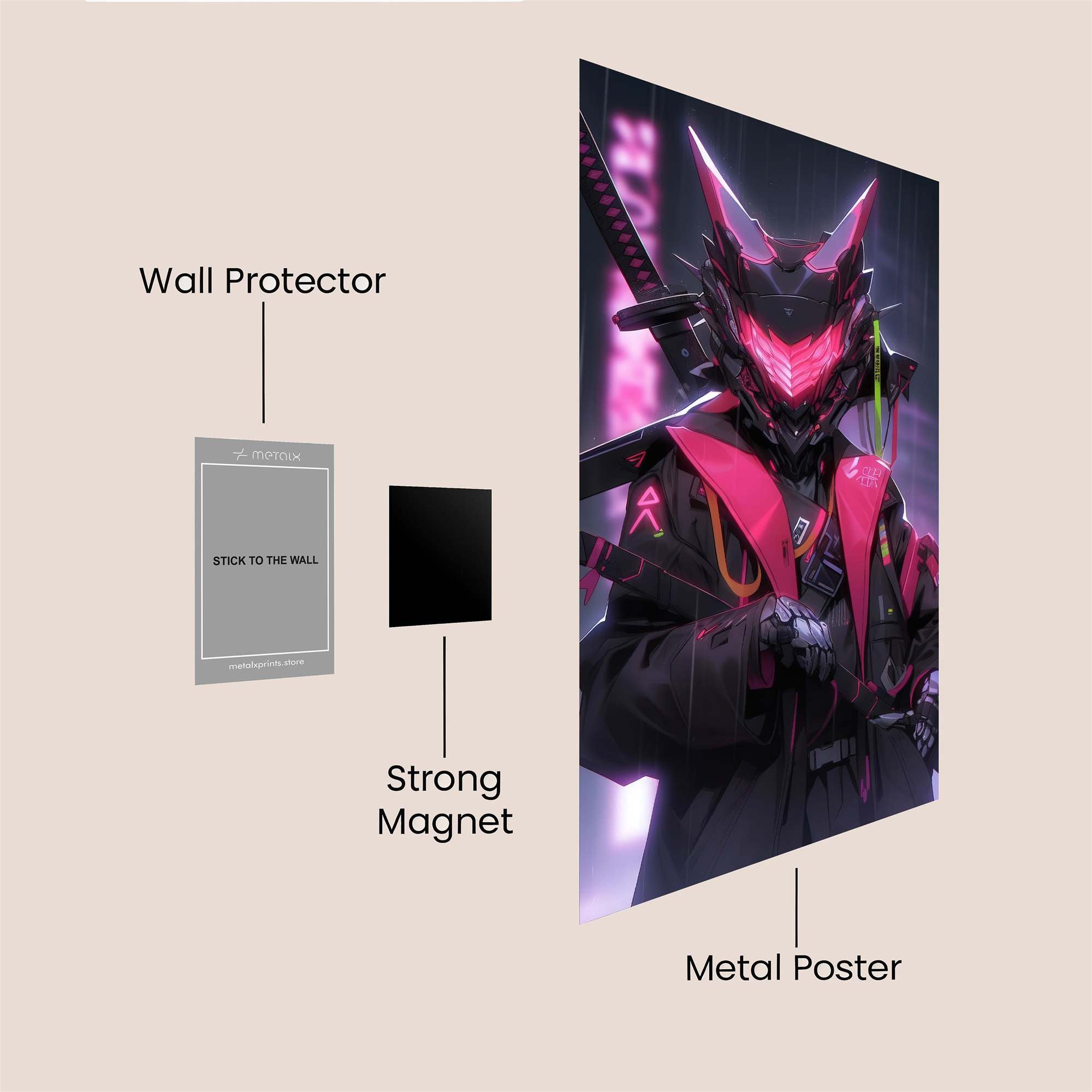 Neon Samurai Safe Wall Magnetic / M