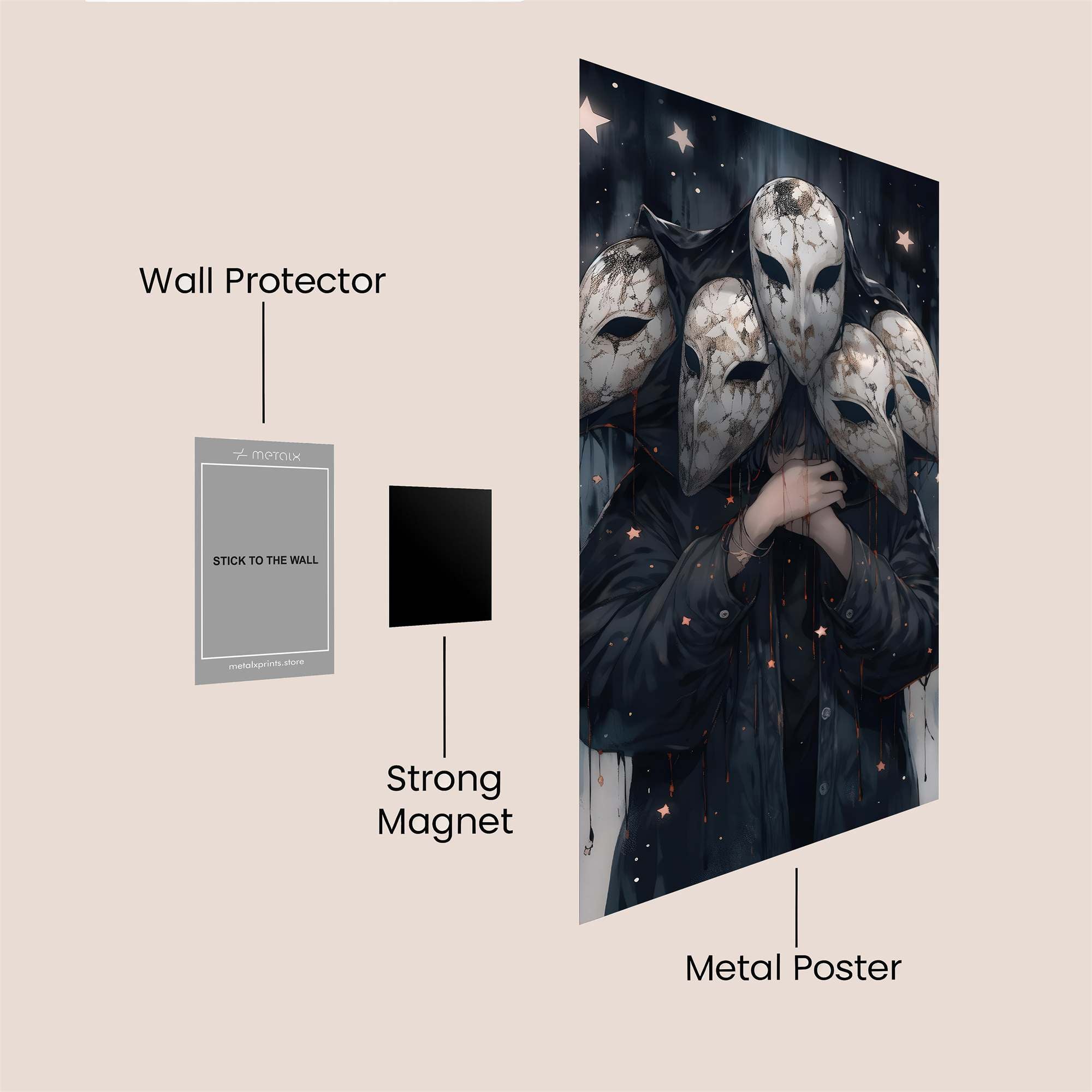 Masks Melancholy Safe Wall Magnetic / M