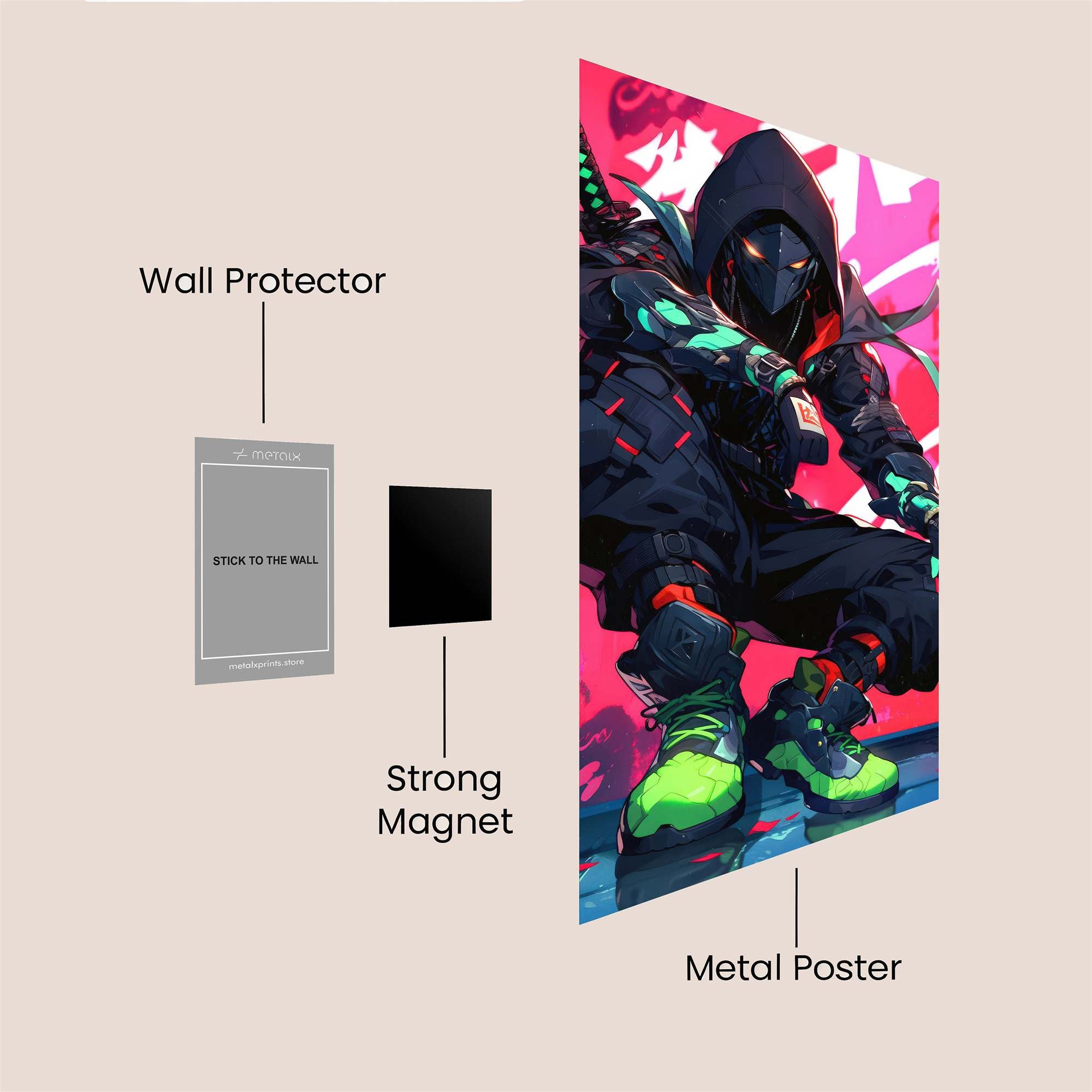 Cyber Ninja Safe Wall Magnetic / M