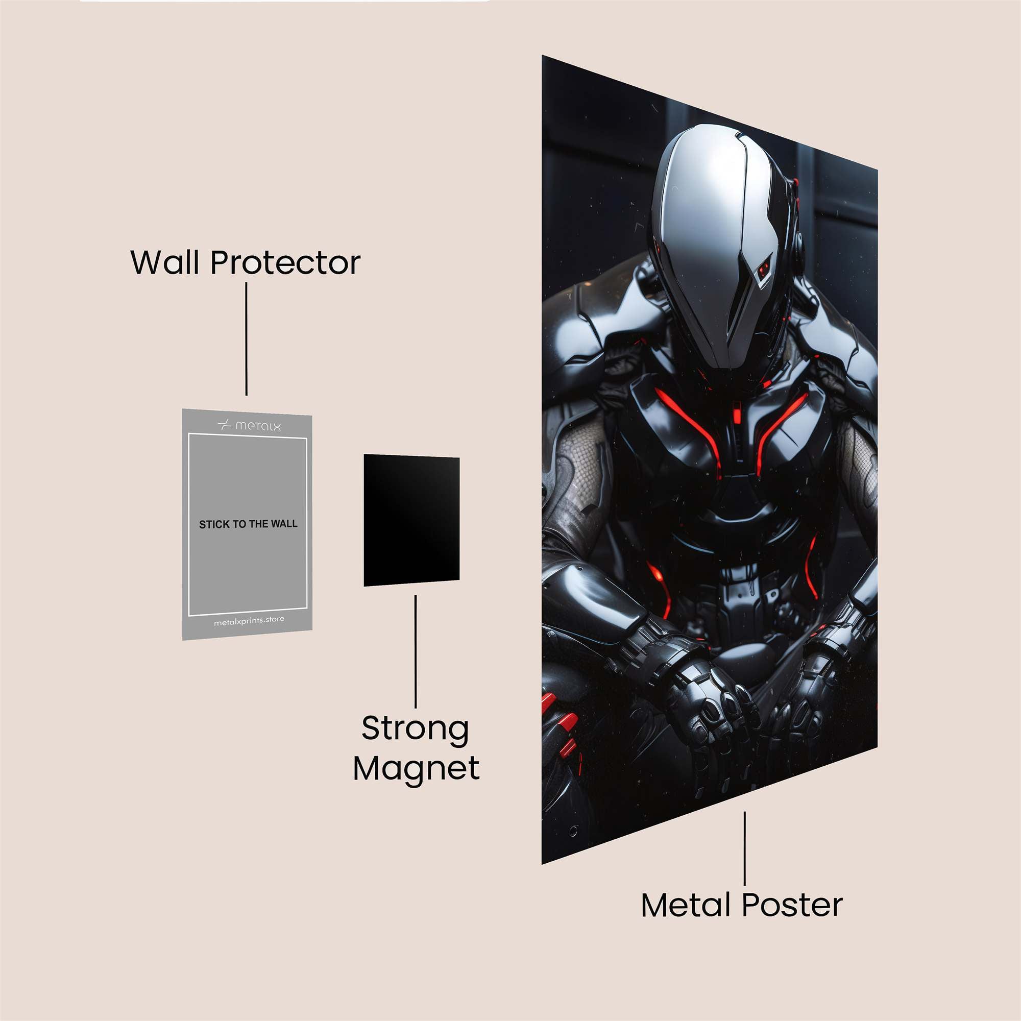 Cyborg Gloom Safe Wall Magnetic / M