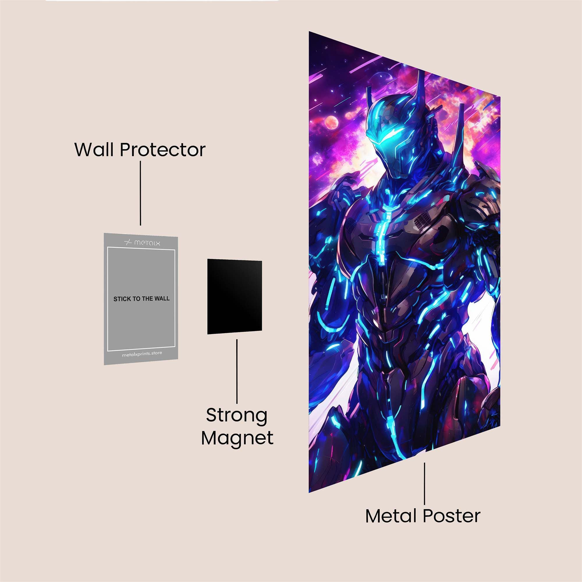 Neon Warrior Safe Wall Magnetic / M