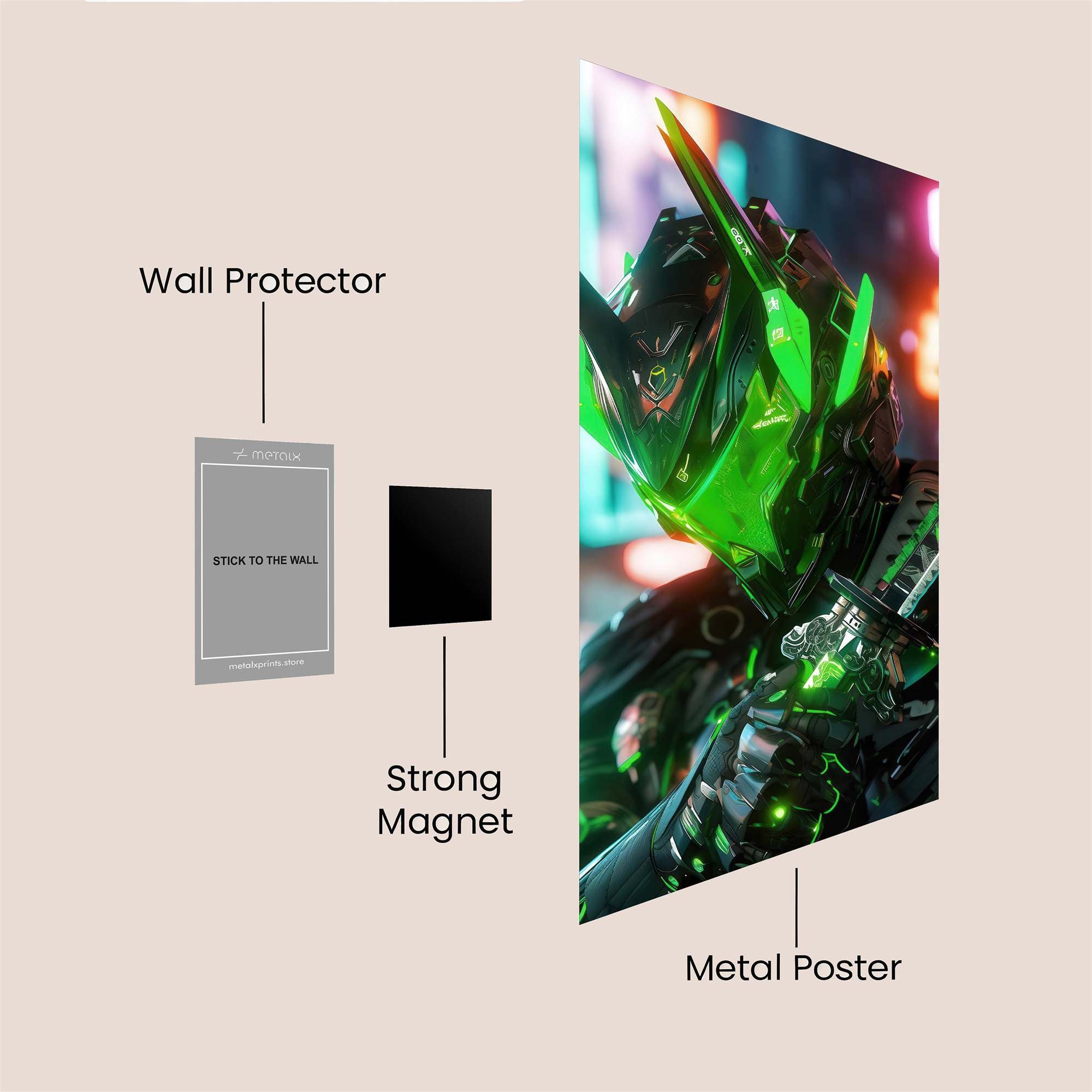 Neon Samurai Safe Wall Magnetic / M