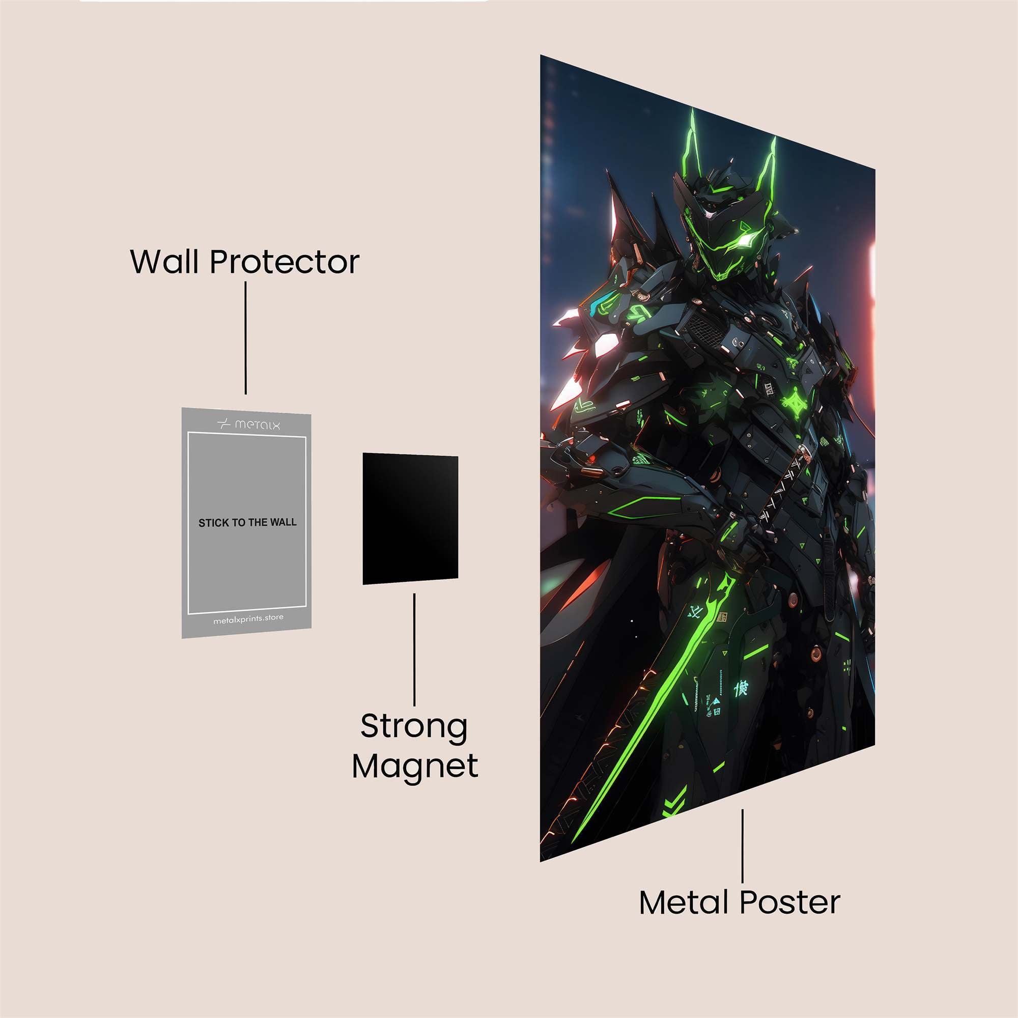 Neon Samurai Safe Wall Magnetic / M