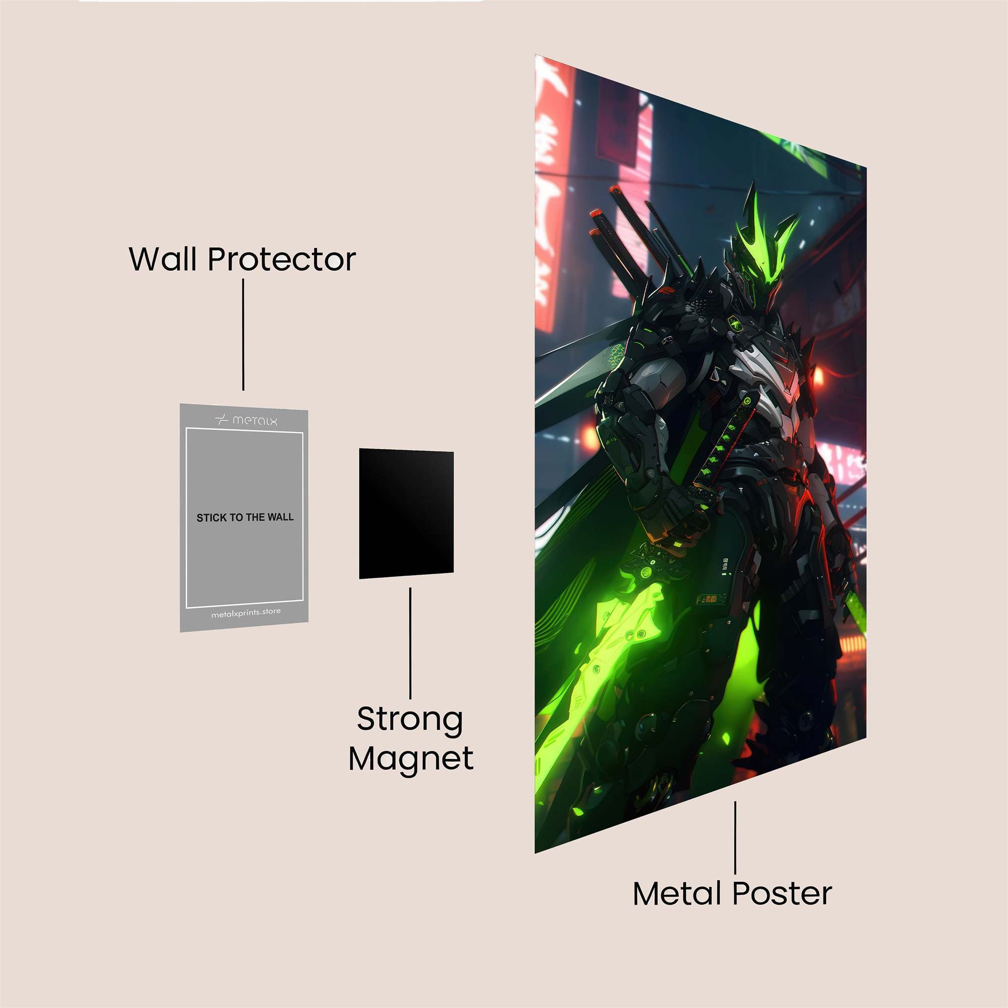 Neon Samurai Safe Wall Magnetic / M