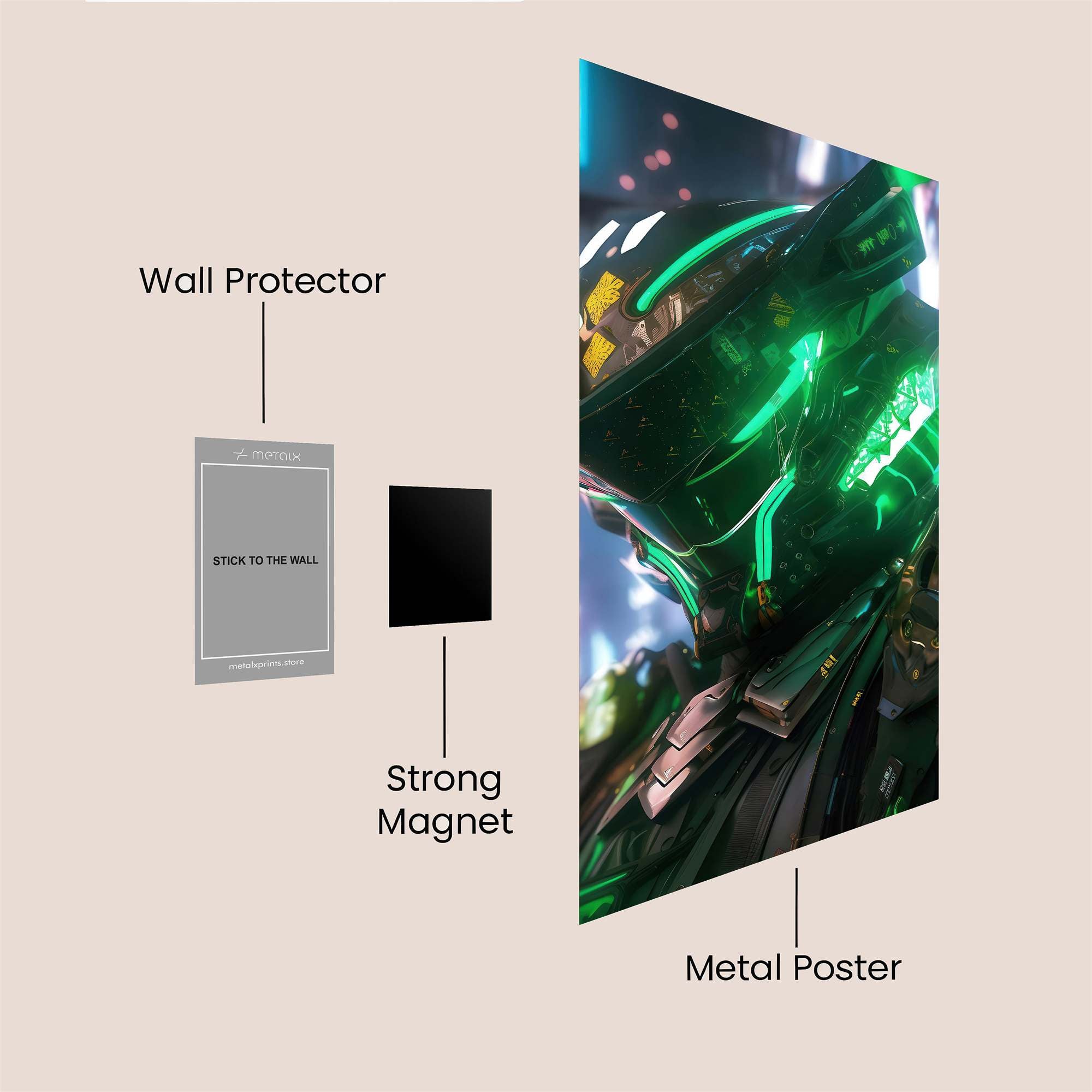 Neon Sentinel Safe Wall Magnetic / M