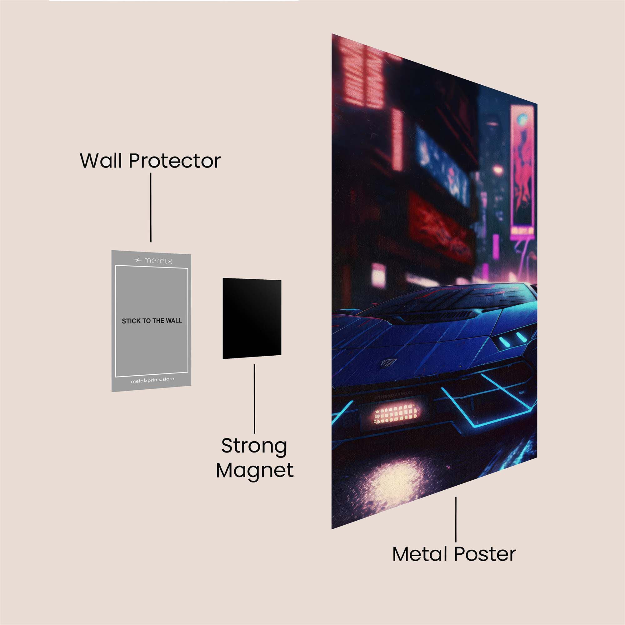 Lamborghini Neon Safe Wall Magnetic / M
