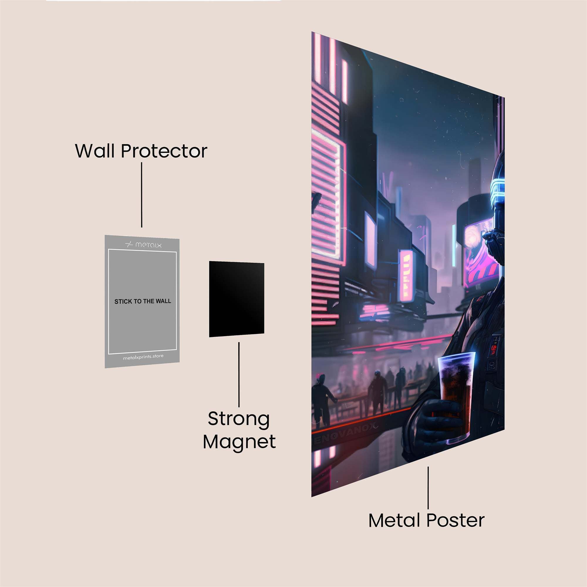 Neon Solitude Safe Wall Magnetic / M
