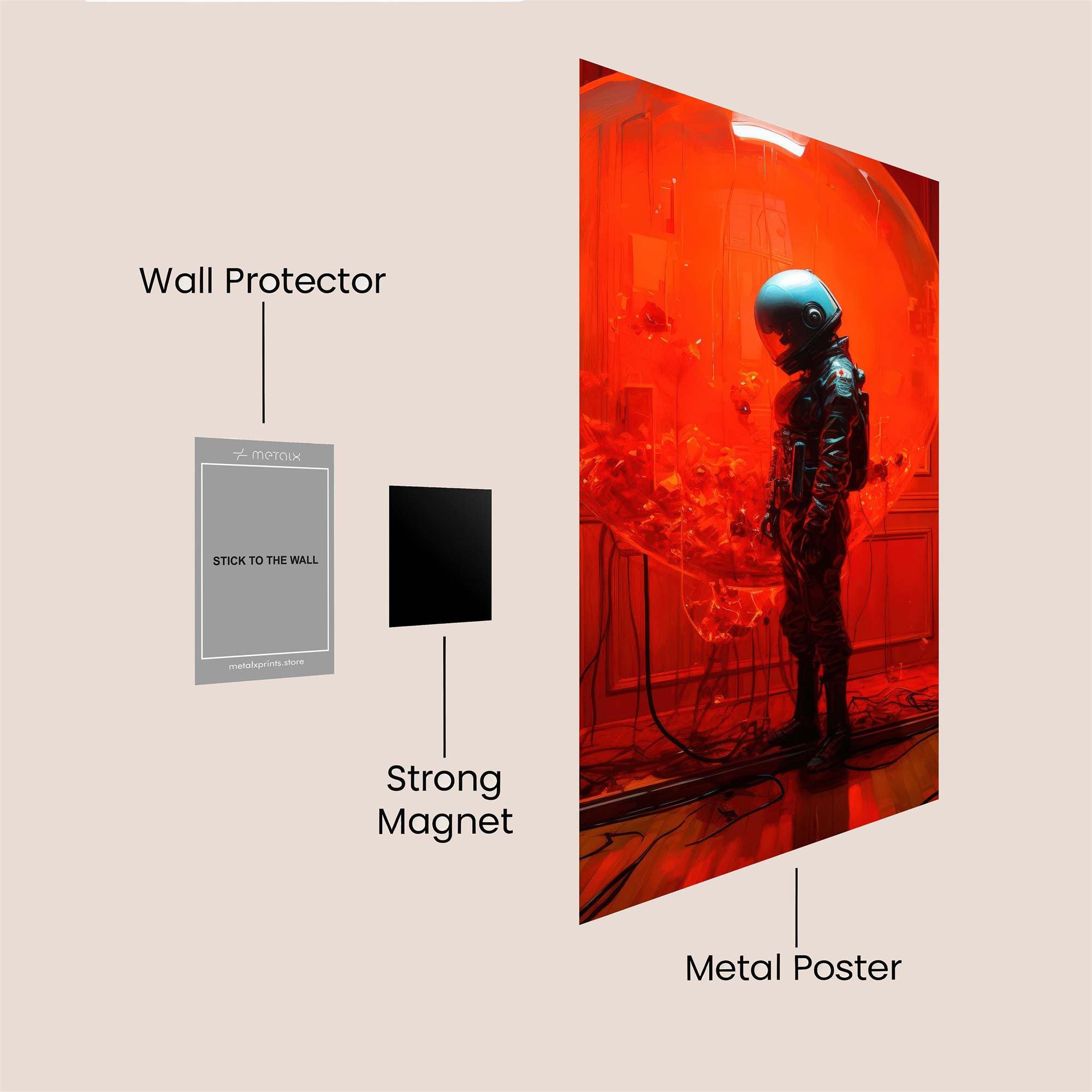 Astronaut Enigma Safe Wall Magnetic / M