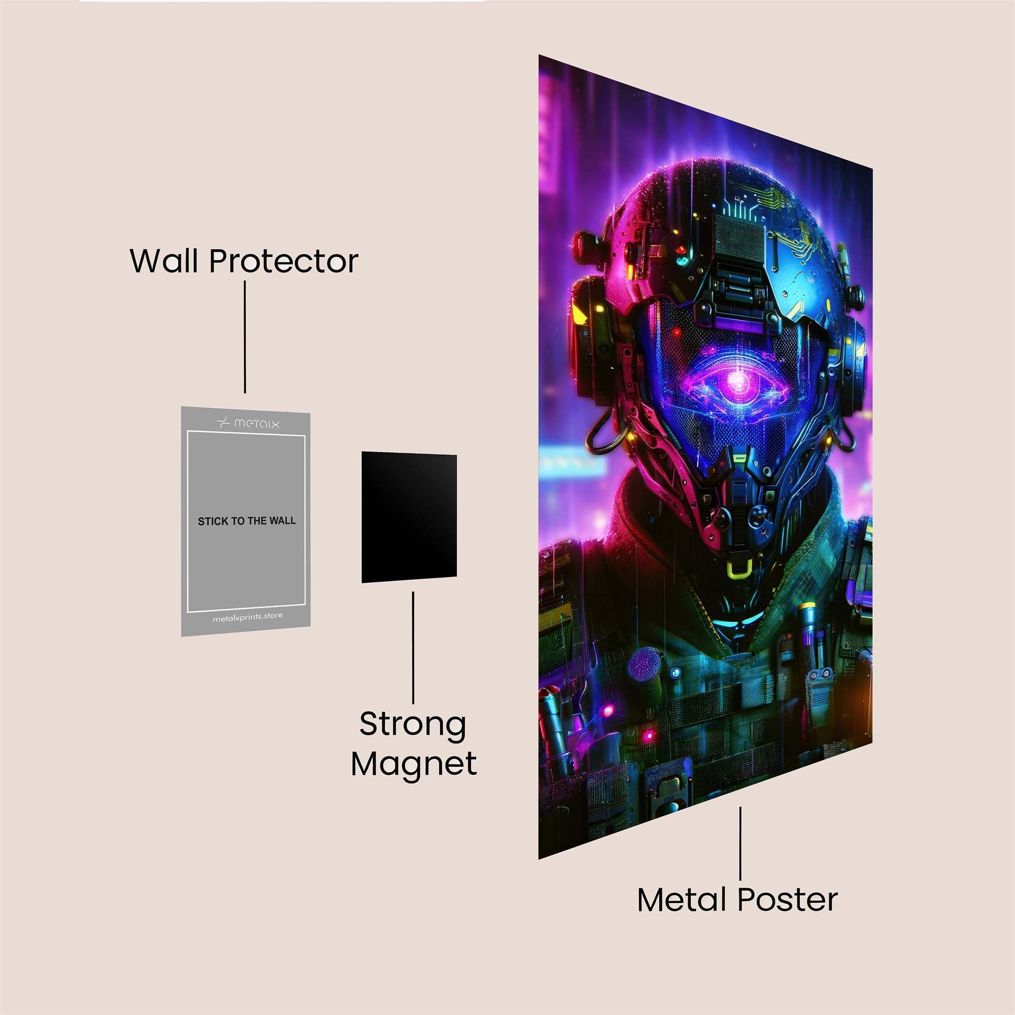 Neon Sentinel Safe Wall Magnetic / M