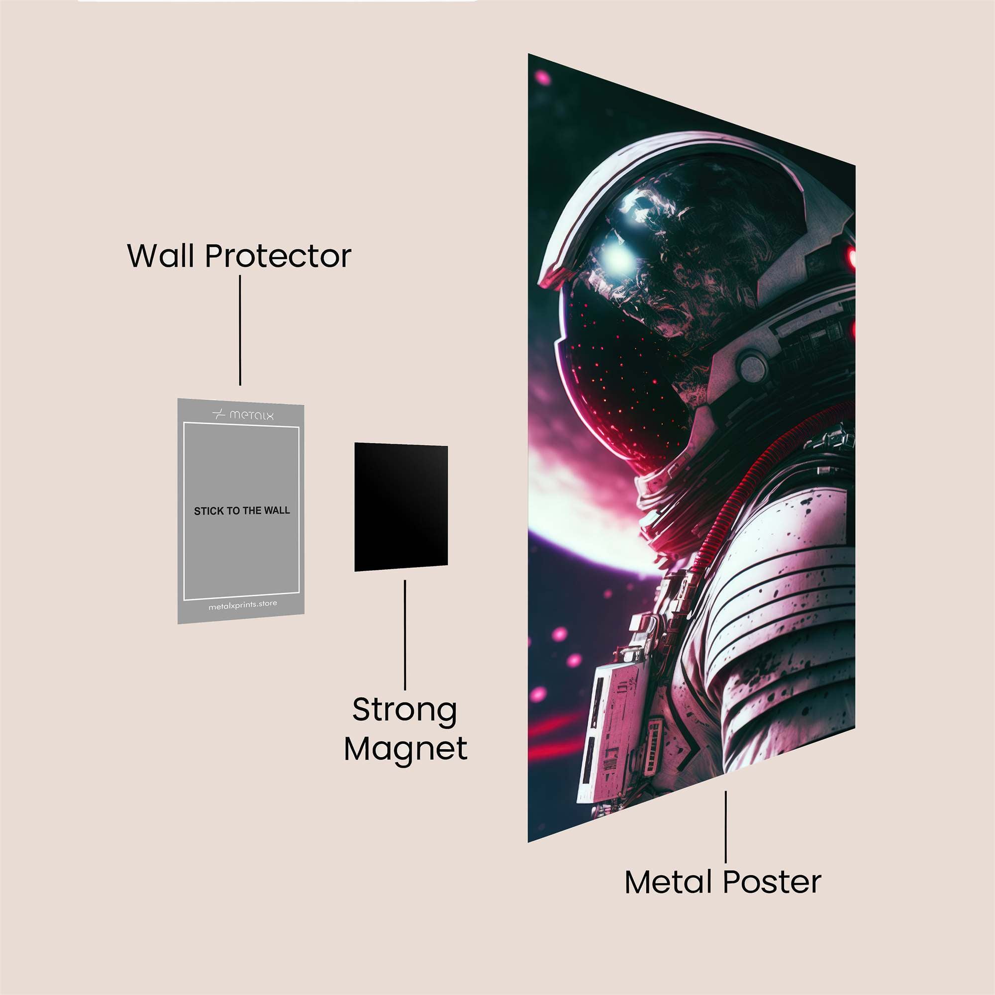 Astronaut Enigma Safe Wall Magnetic / M