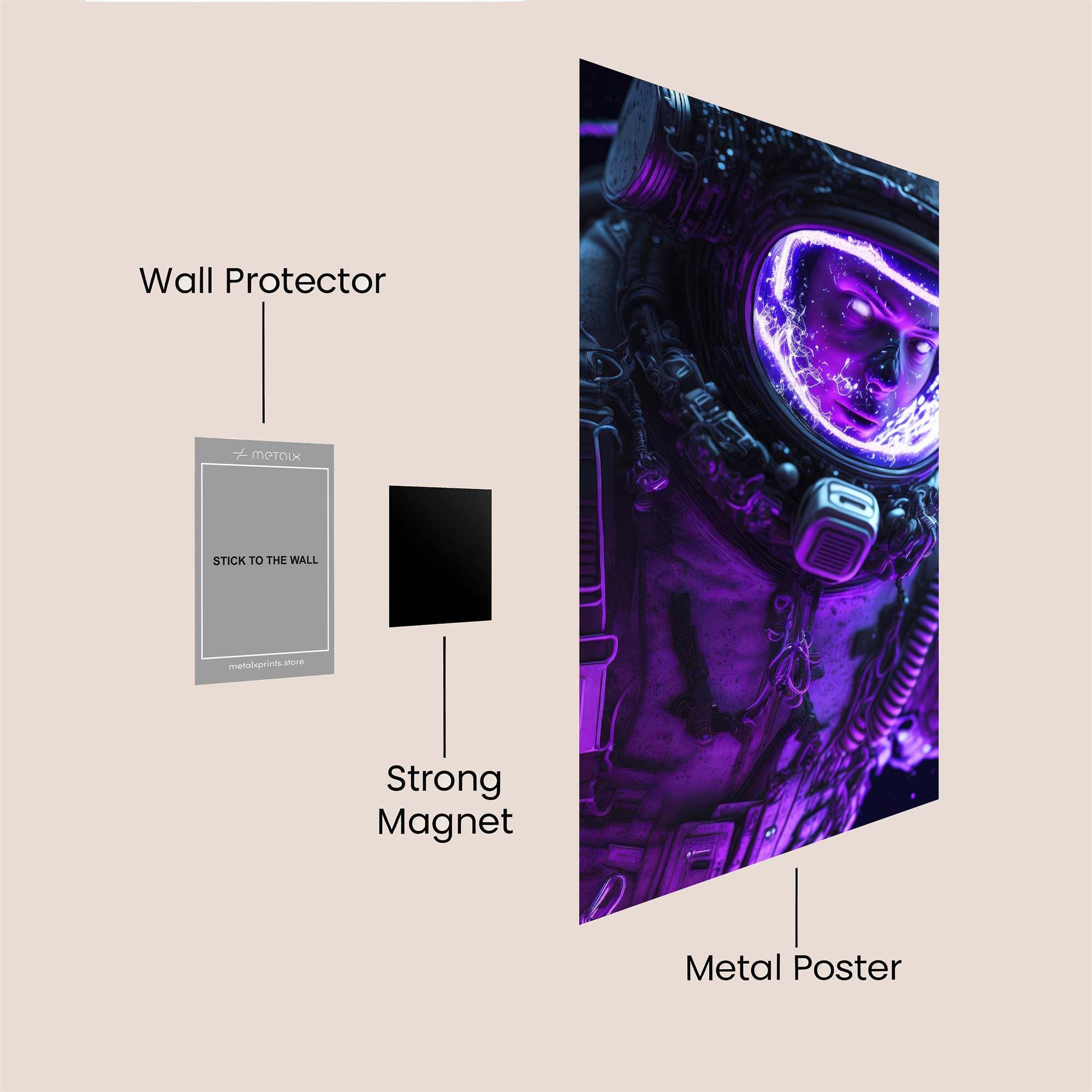 Astronaut Ethereal Safe Wall Magnetic / M