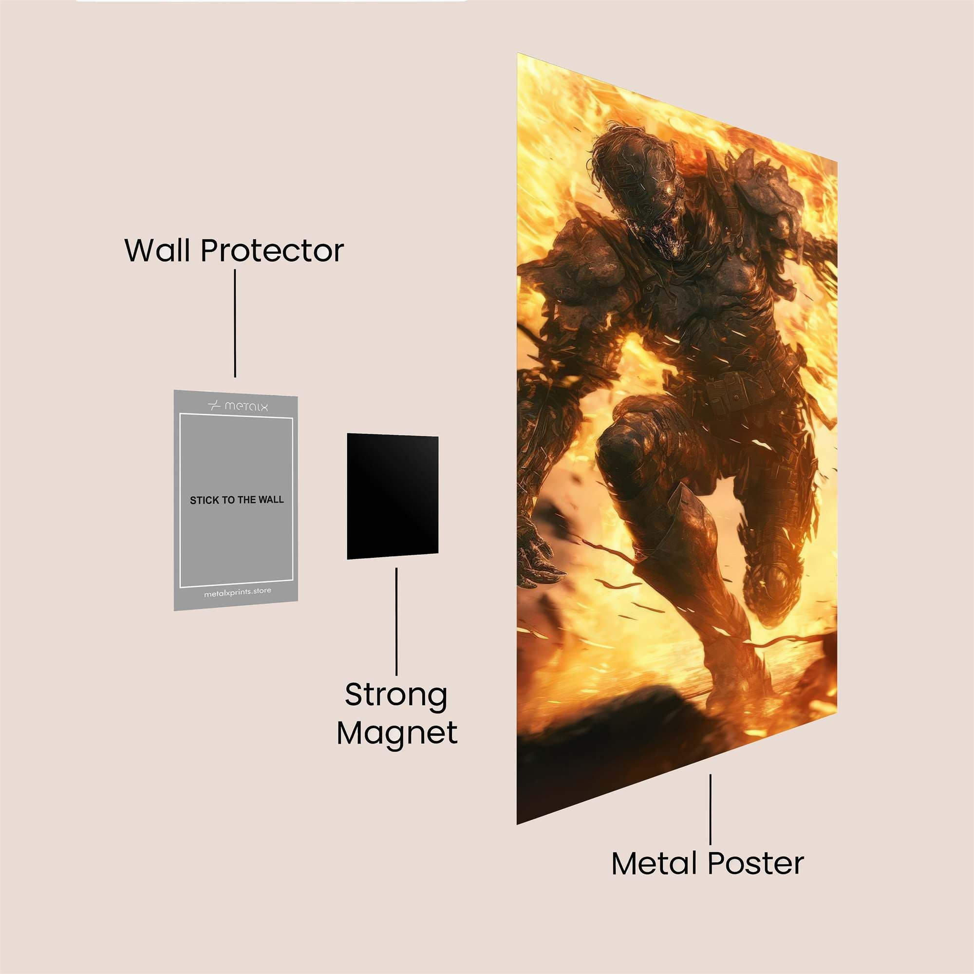 Inferno Warrior Safe Wall Magnetic / M