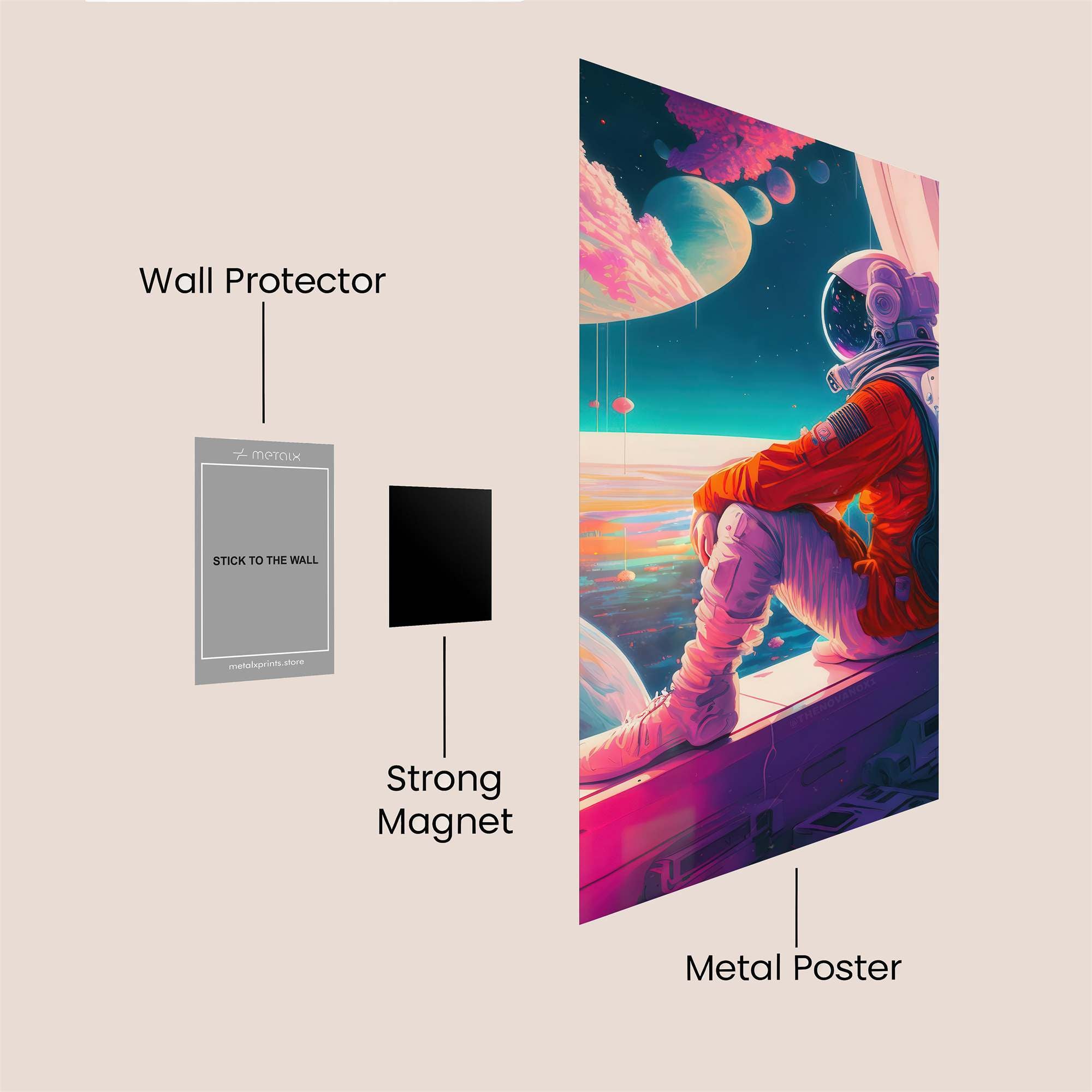Astronaut Dreamscape Safe Wall Magnetic / M