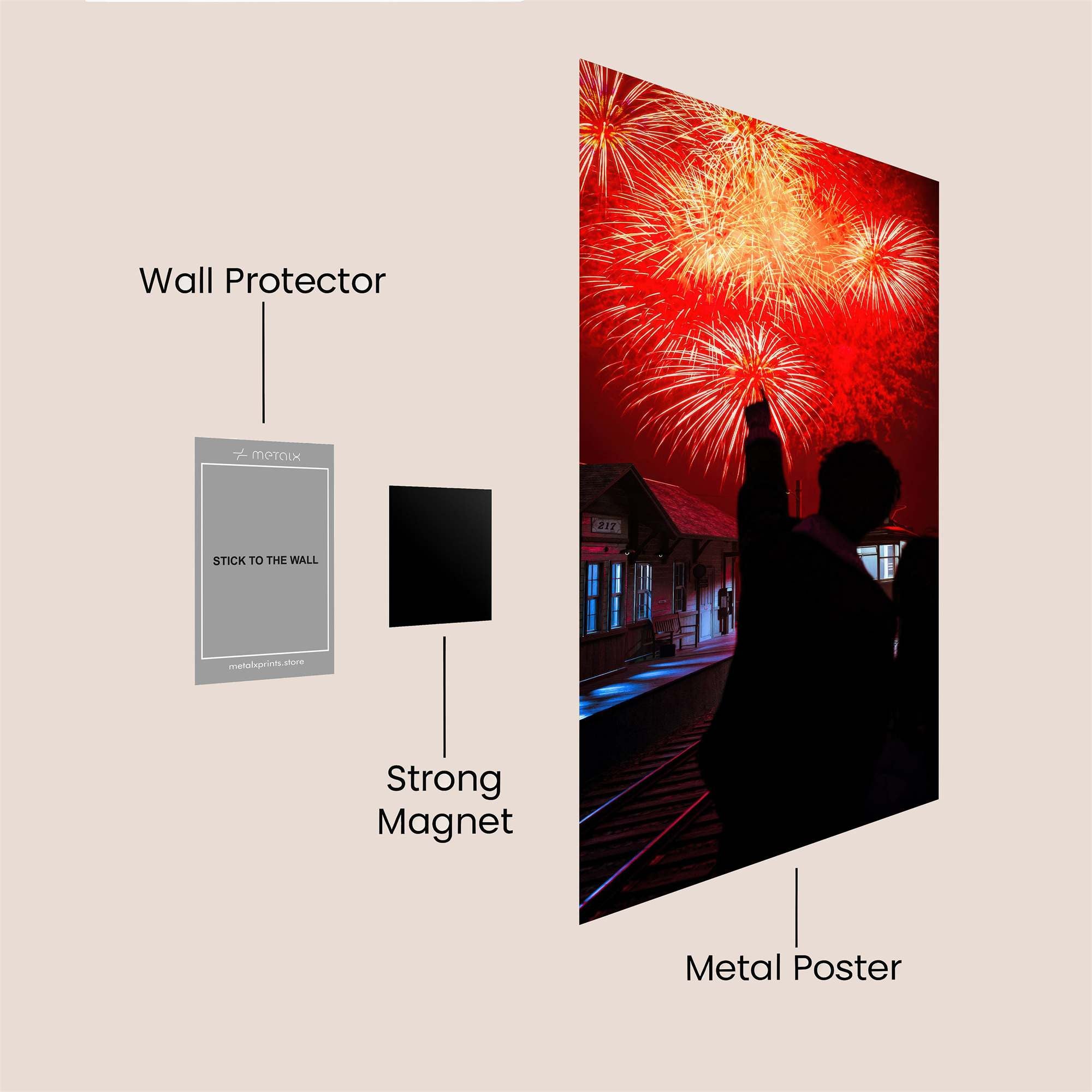 Fireworks Romance Safe Wall Magnetic / M
