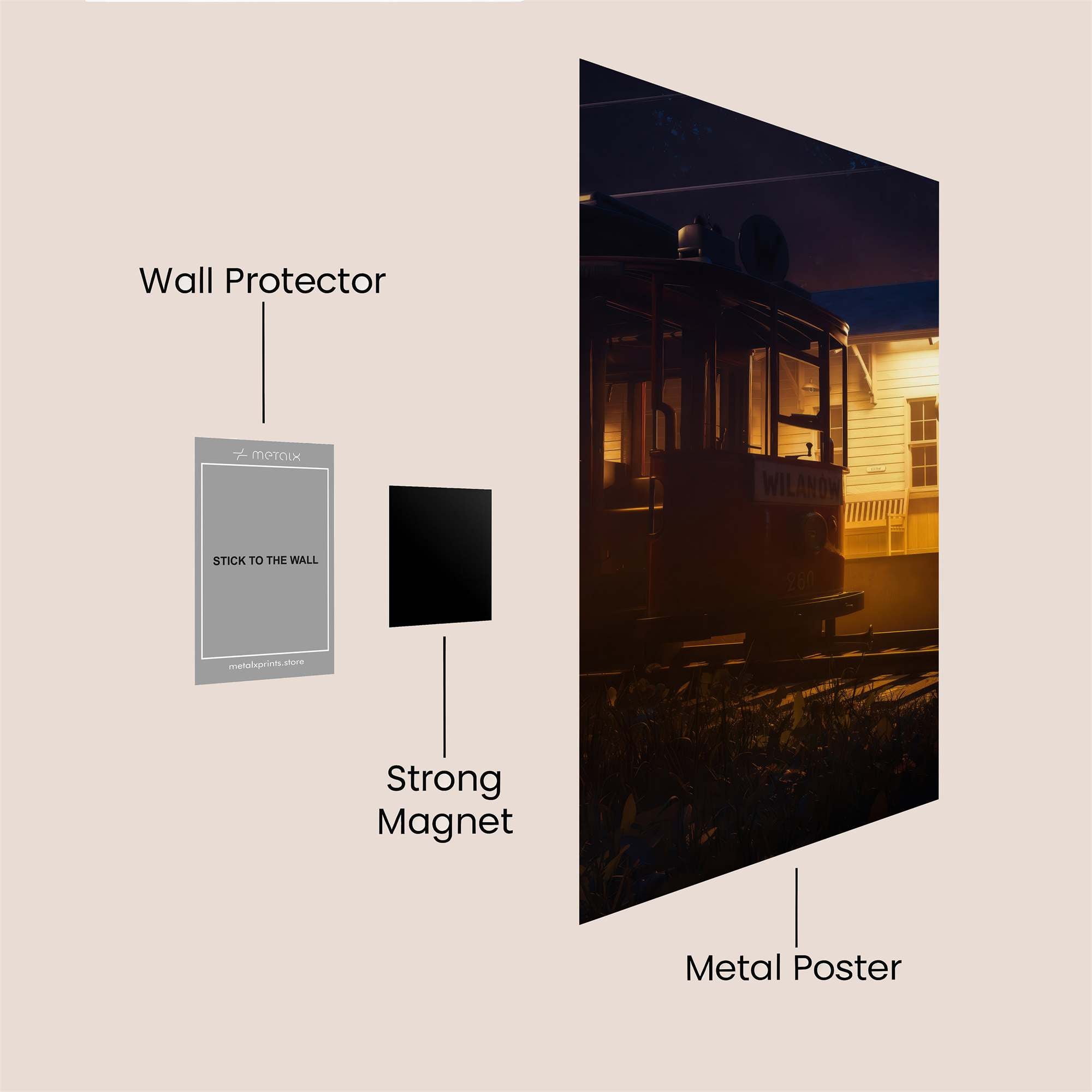Tram Twilight Safe Wall Magnetic / M