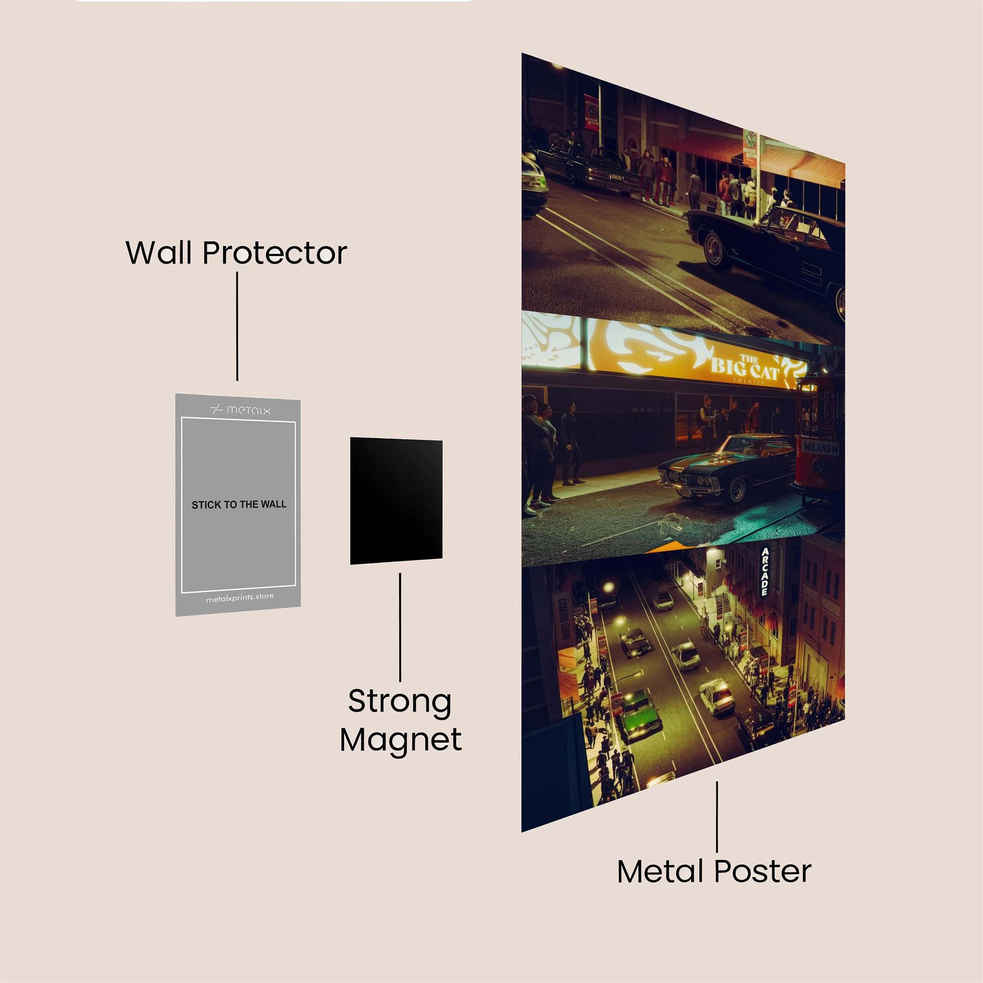 Nightlife Vibrant Safe Wall Magnetic / M