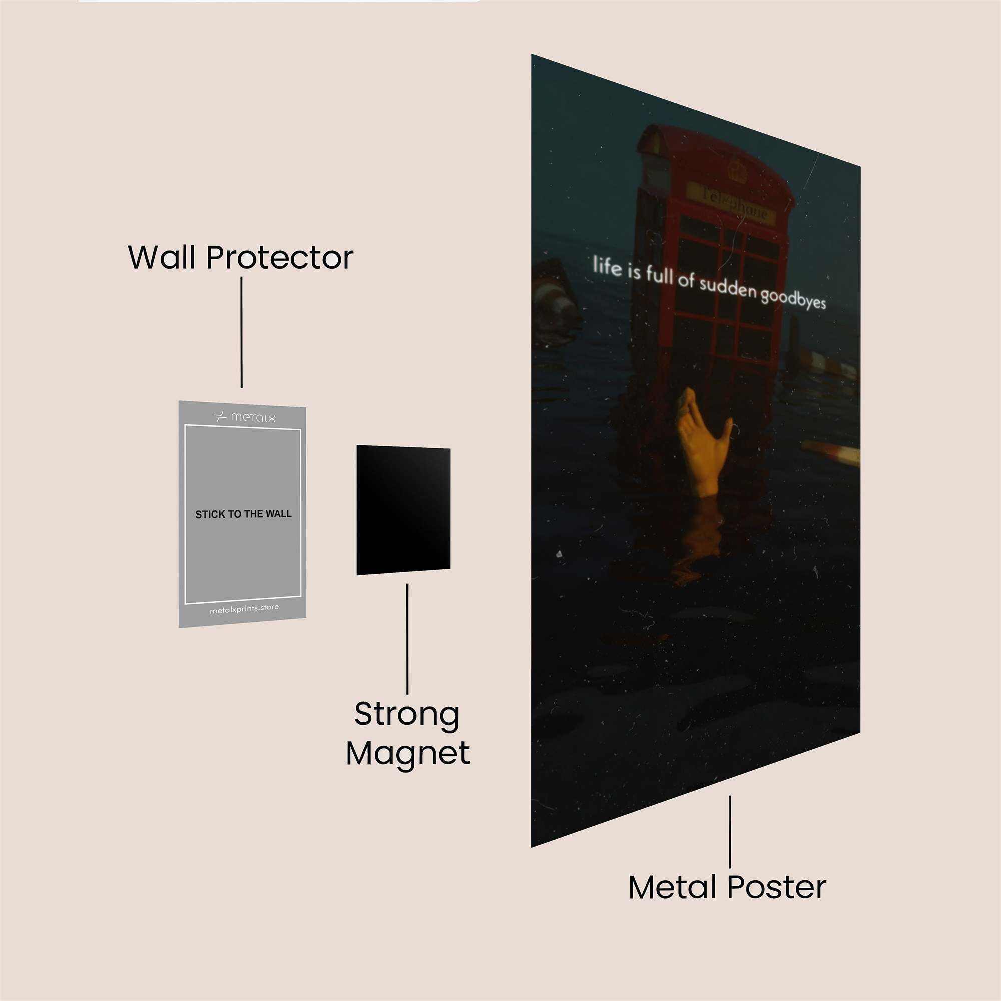 Phone Melancholy Safe Wall Magnetic / M
