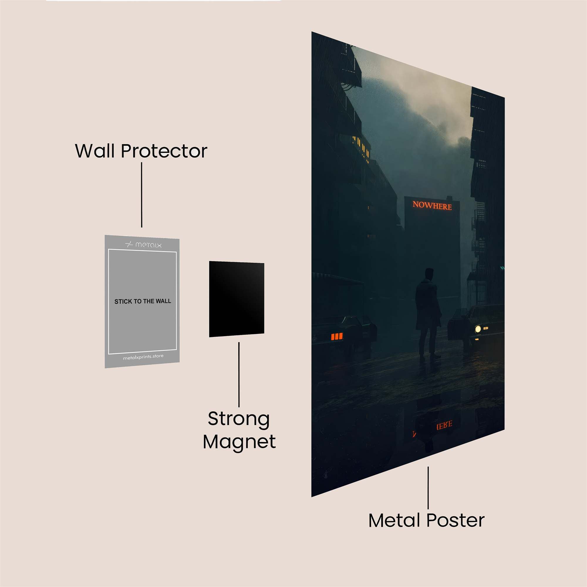 Nowhere Gloomy Safe Wall Magnetic / M